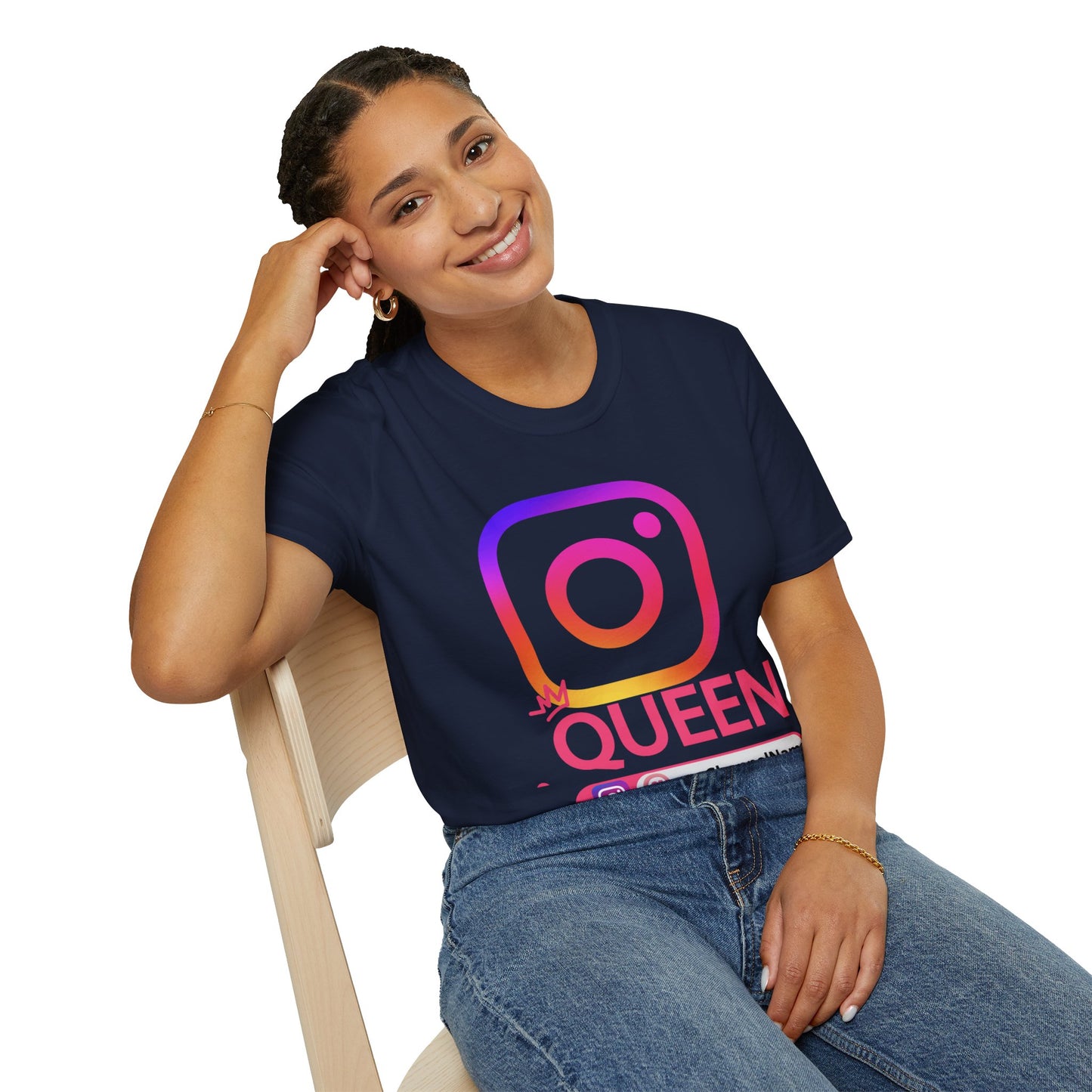 Instagram Queen T-Shirt — "Queen" Social Media Tee with Custom @handle