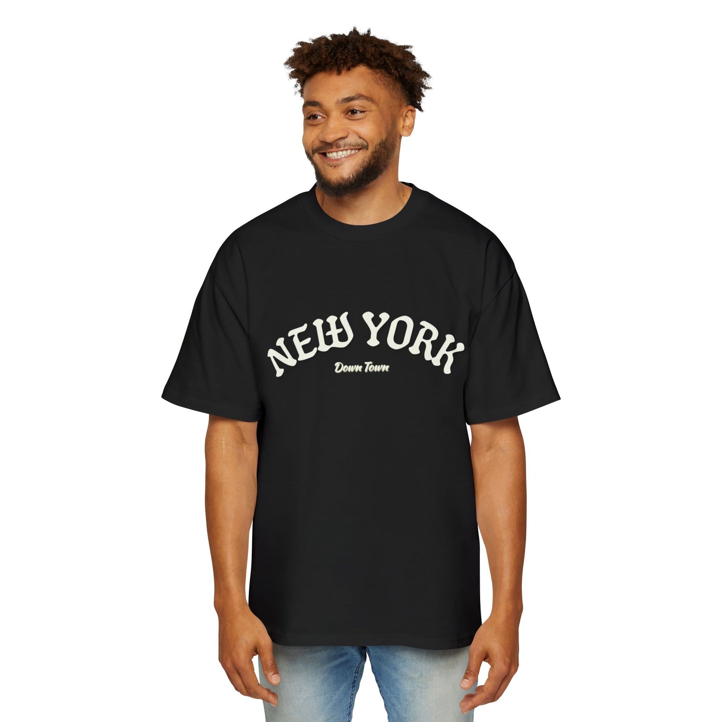 Oversized Tee — 'New York' Front & 'Nope.' Script Back Graphic Shirt