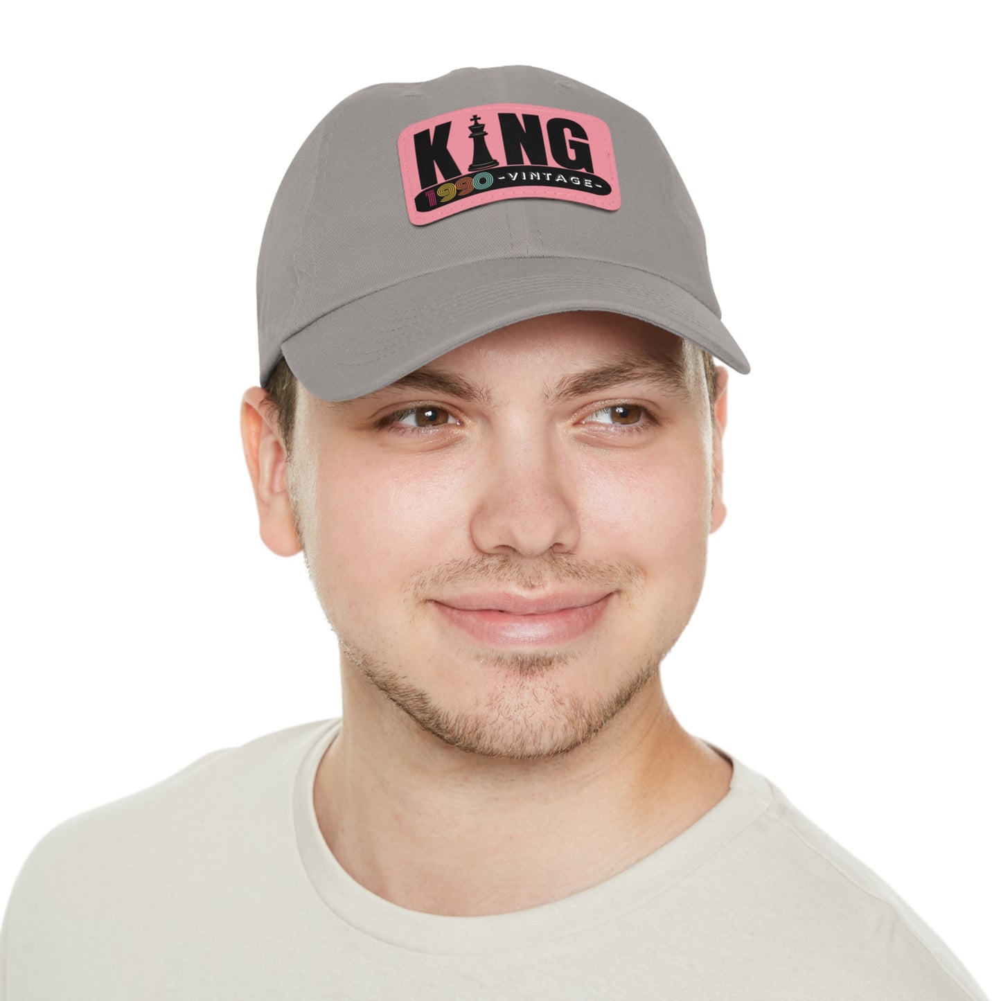 King 1990 Vintage Leather Patch Dad Hat