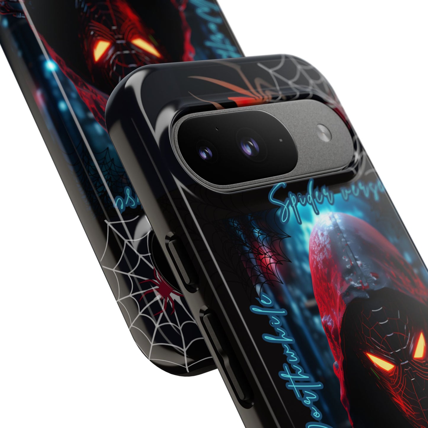 Spiderman Phone Case — Neon Hooded Skull Design "Spider verse"