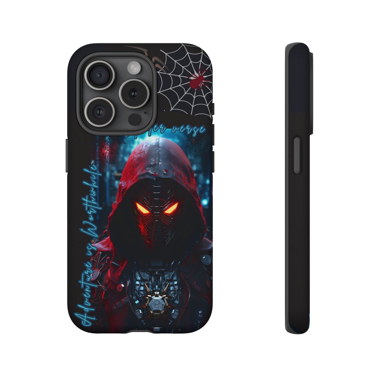 Spiderman Phone Case — Neon Hooded Skull Design "Spider verse"