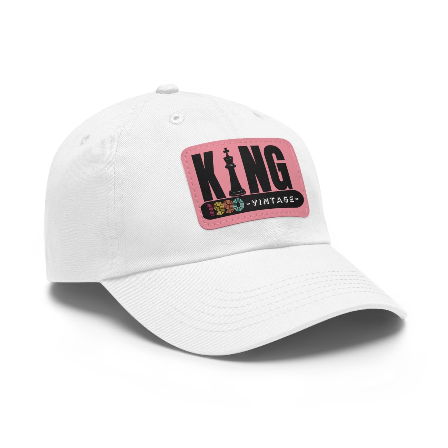 King 1990 Vintage Leather Patch Dad Hat