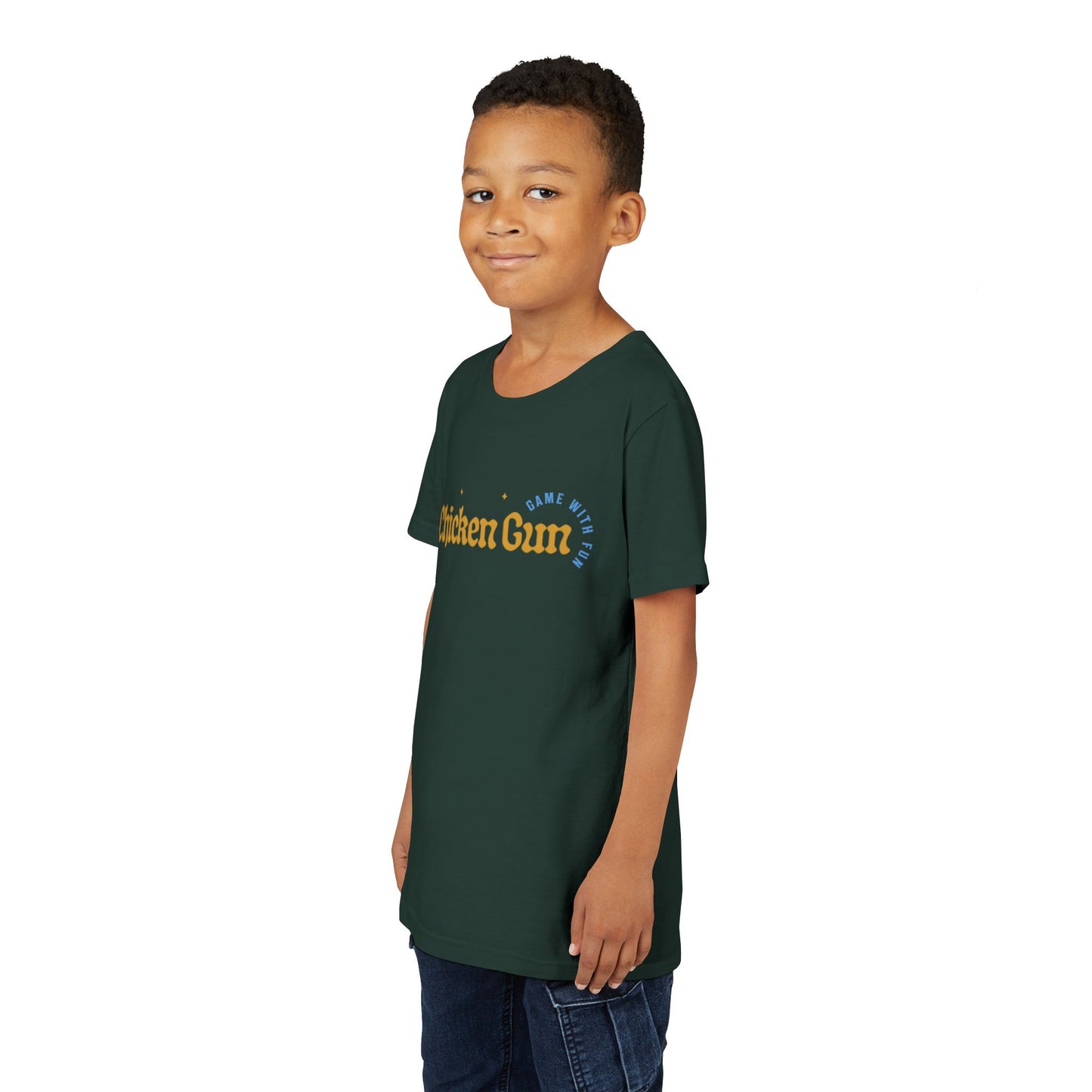 Youth Tee — Cute Chicken Gun Character Kids T-Shirt
