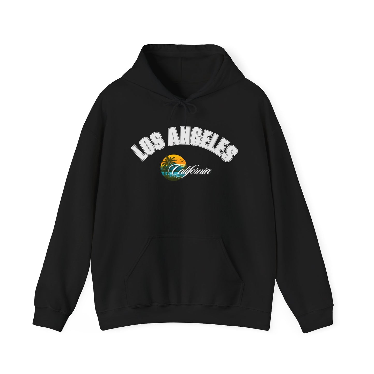 Los Angeles Retro Surf Hoodie — Vintage Sunset Car & Palm Tree Sweatshirt