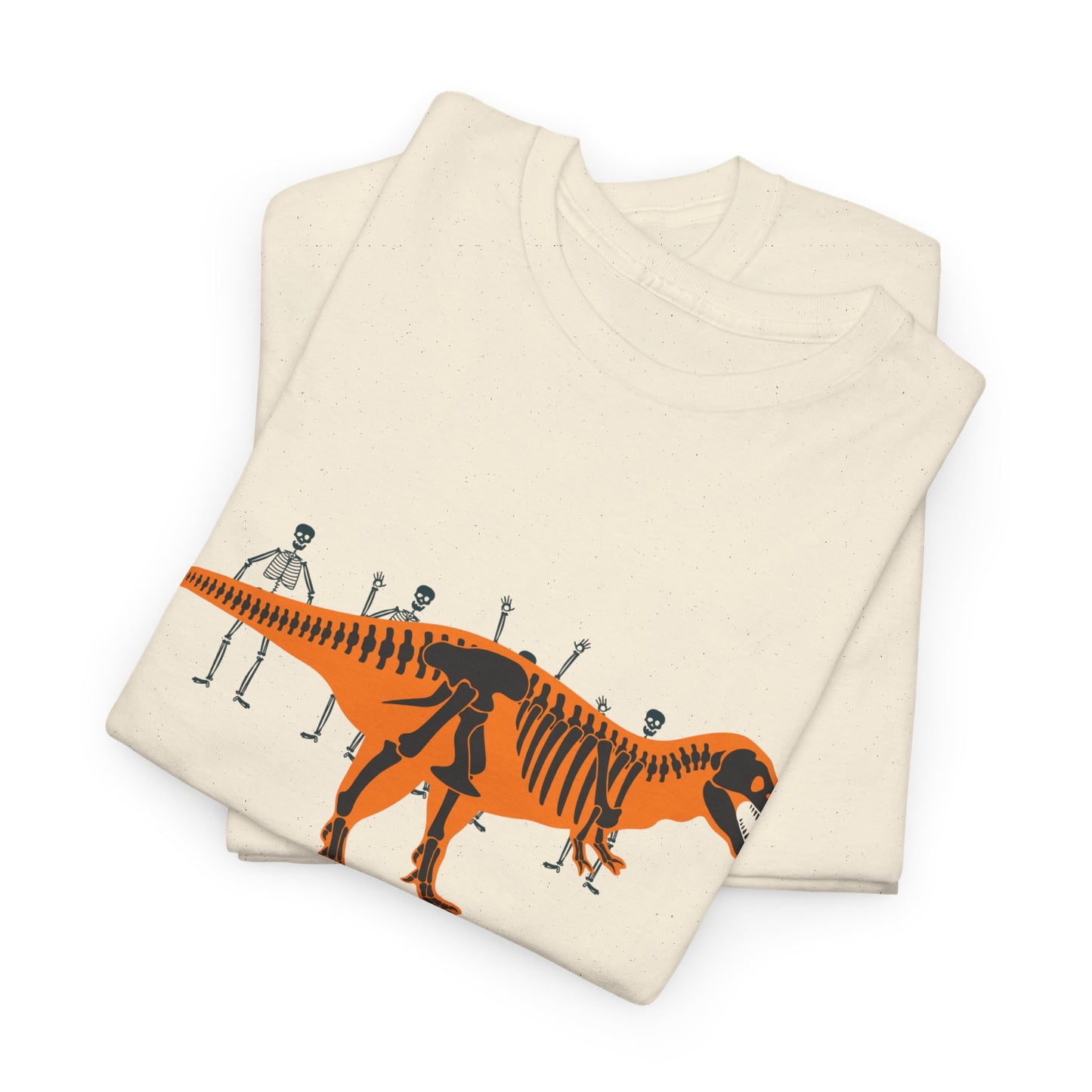 Dinosaur Graphic Tee — Retro Neon T-Rex & Skeleton Shirt