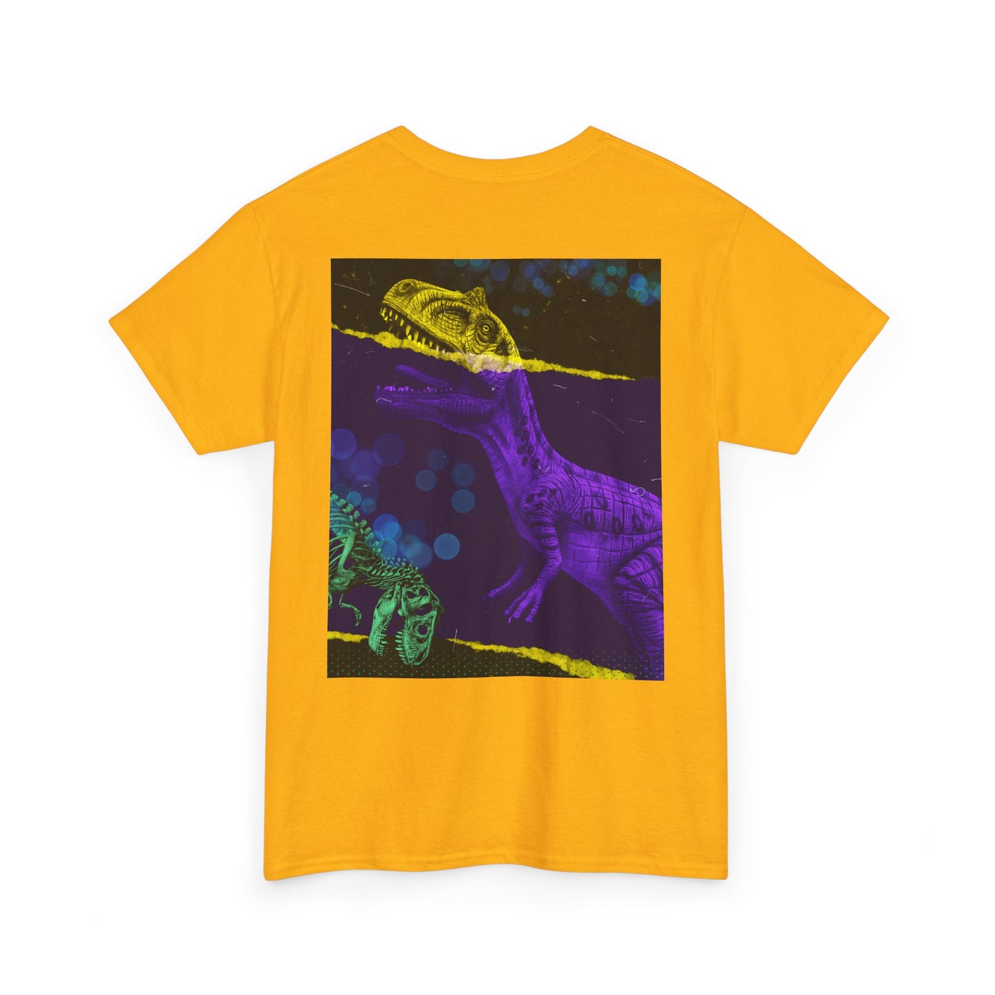 Dinosaur Graphic Tee — Retro Neon T-Rex & Skeleton Shirt