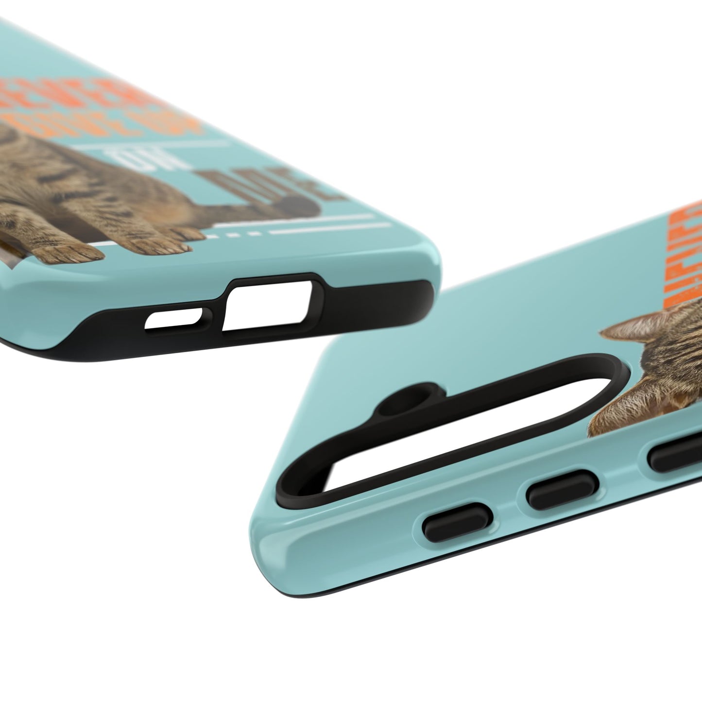 Cat Phone Case — "Never Give Up On Me" Inspirational Protective Case