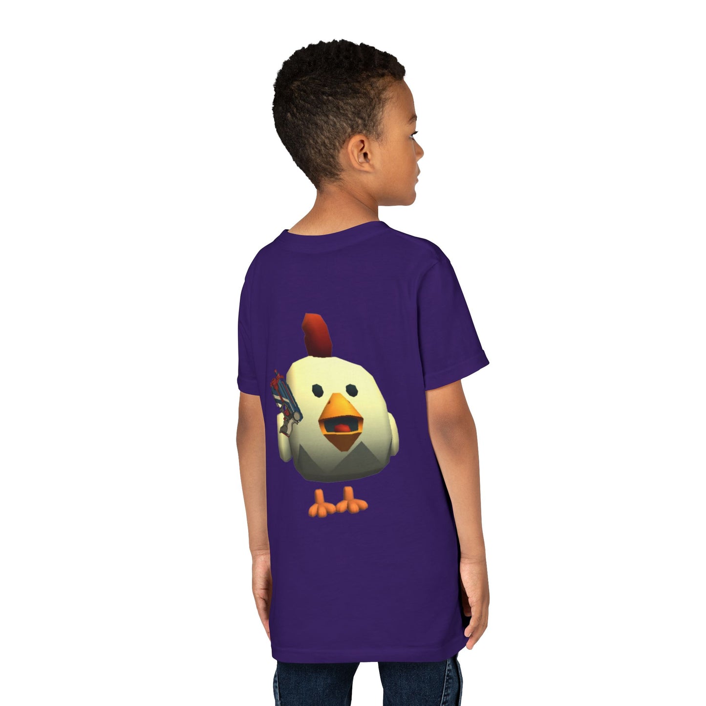 Youth Tee — Cute Chicken Gun Character Kids T-Shirt