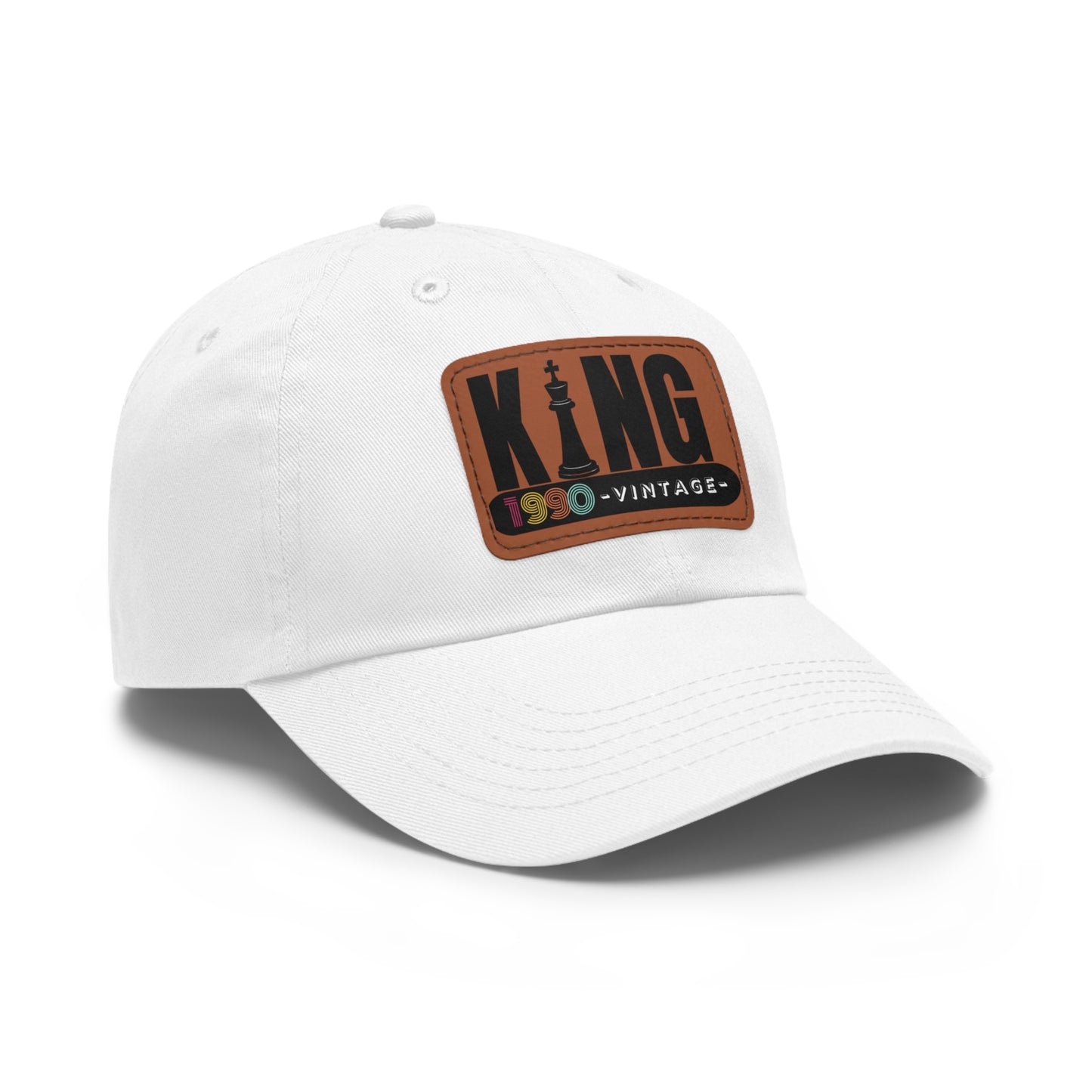 King 1990 Vintage Leather Patch Dad Hat