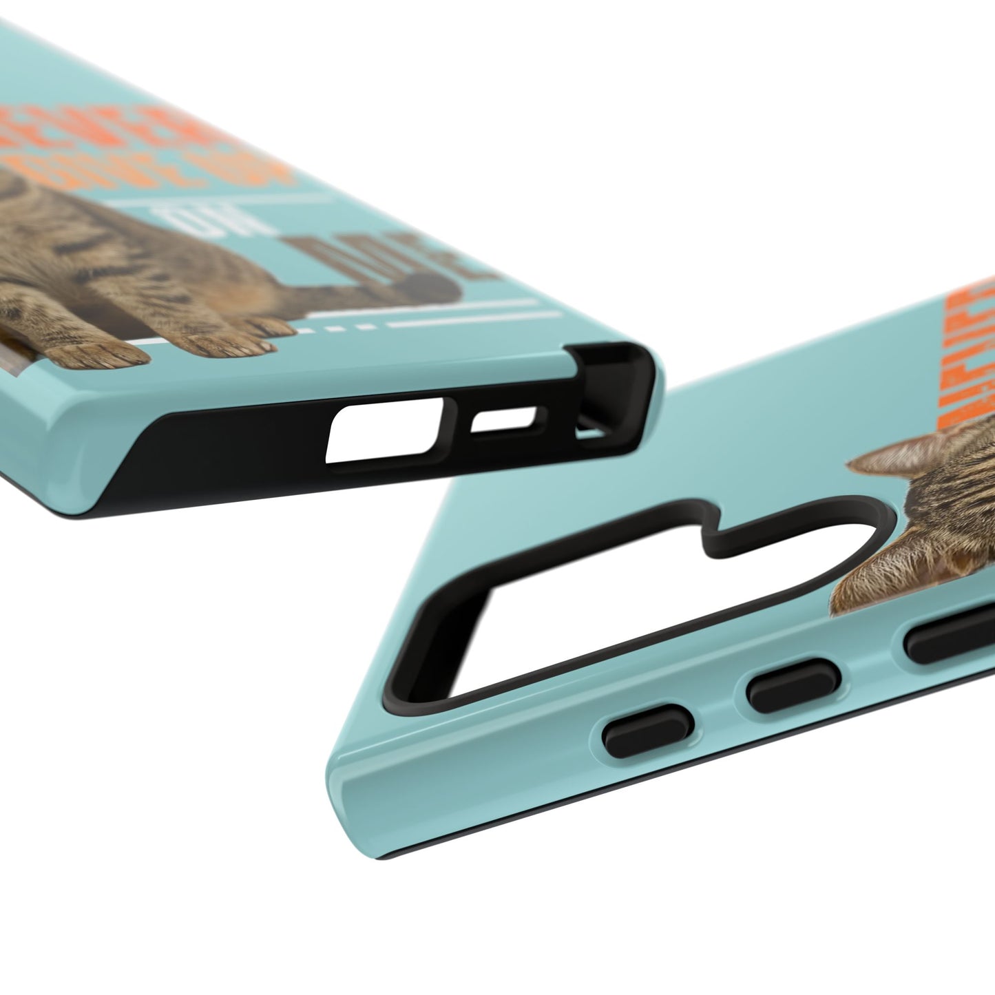 Cat Phone Case — "Never Give Up On Me" Inspirational Protective Case
