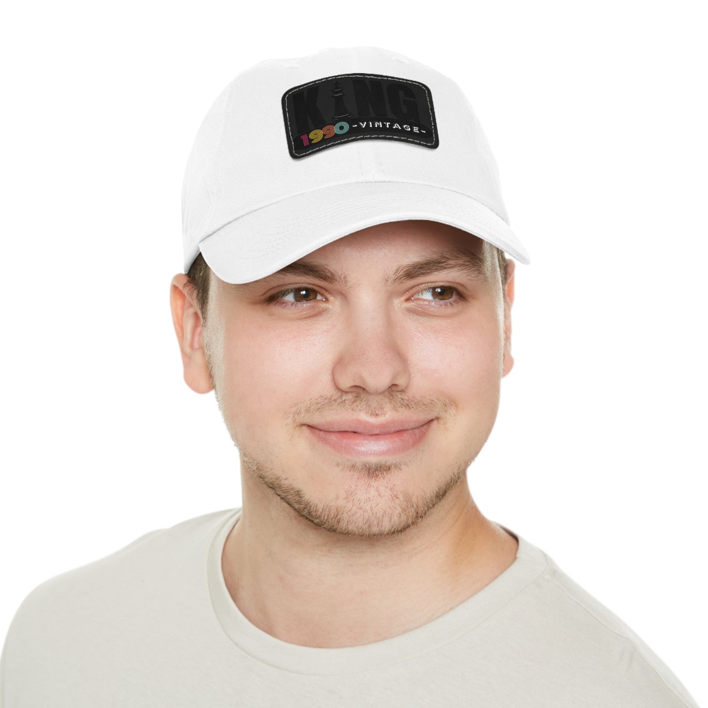 King 1990 Vintage Leather Patch Dad Hat