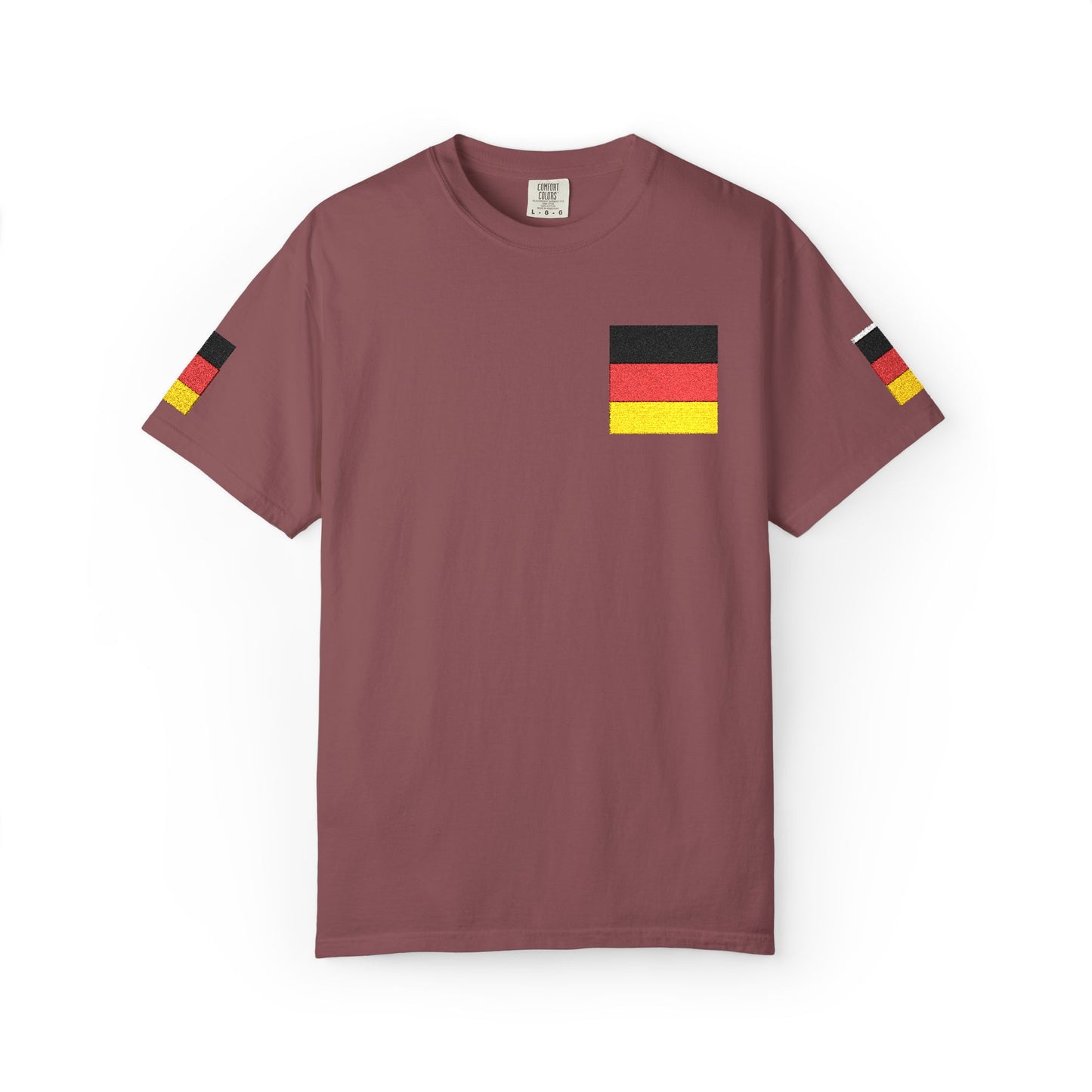 Germany Flag Pocket T-Shirt — German Pride Tee with Sleeve Flags