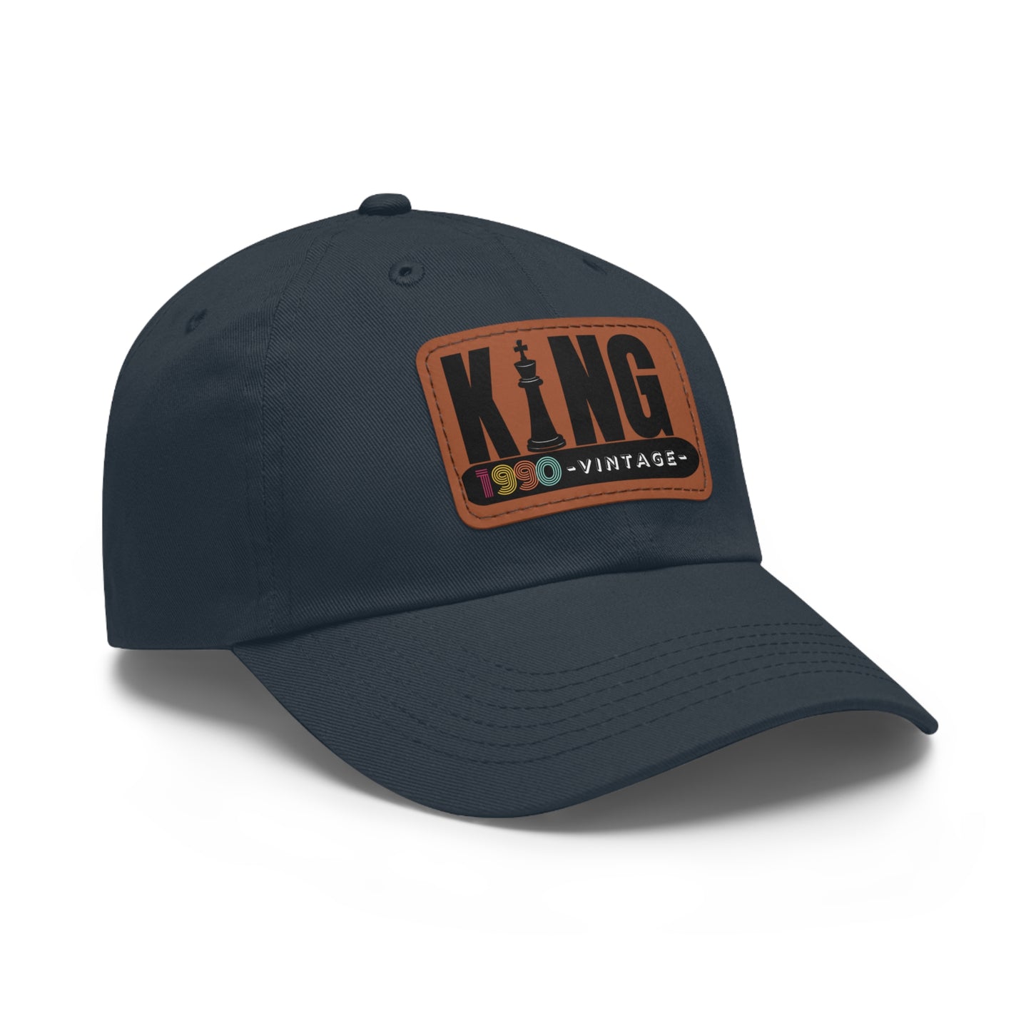 King 1990 Vintage Leather Patch Dad Hat