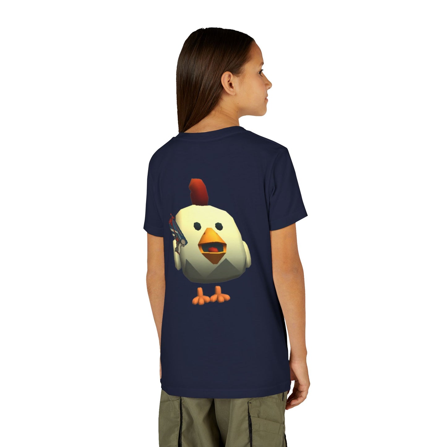 Youth Tee — Cute Chicken Gun Character Kids T-Shirt