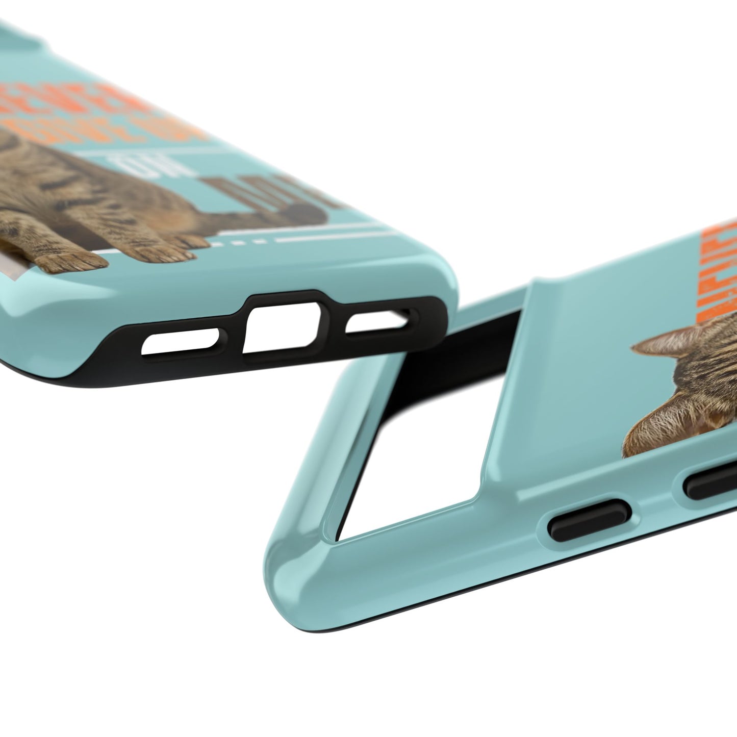 Cat Phone Case — "Never Give Up On Me" Inspirational Protective Case