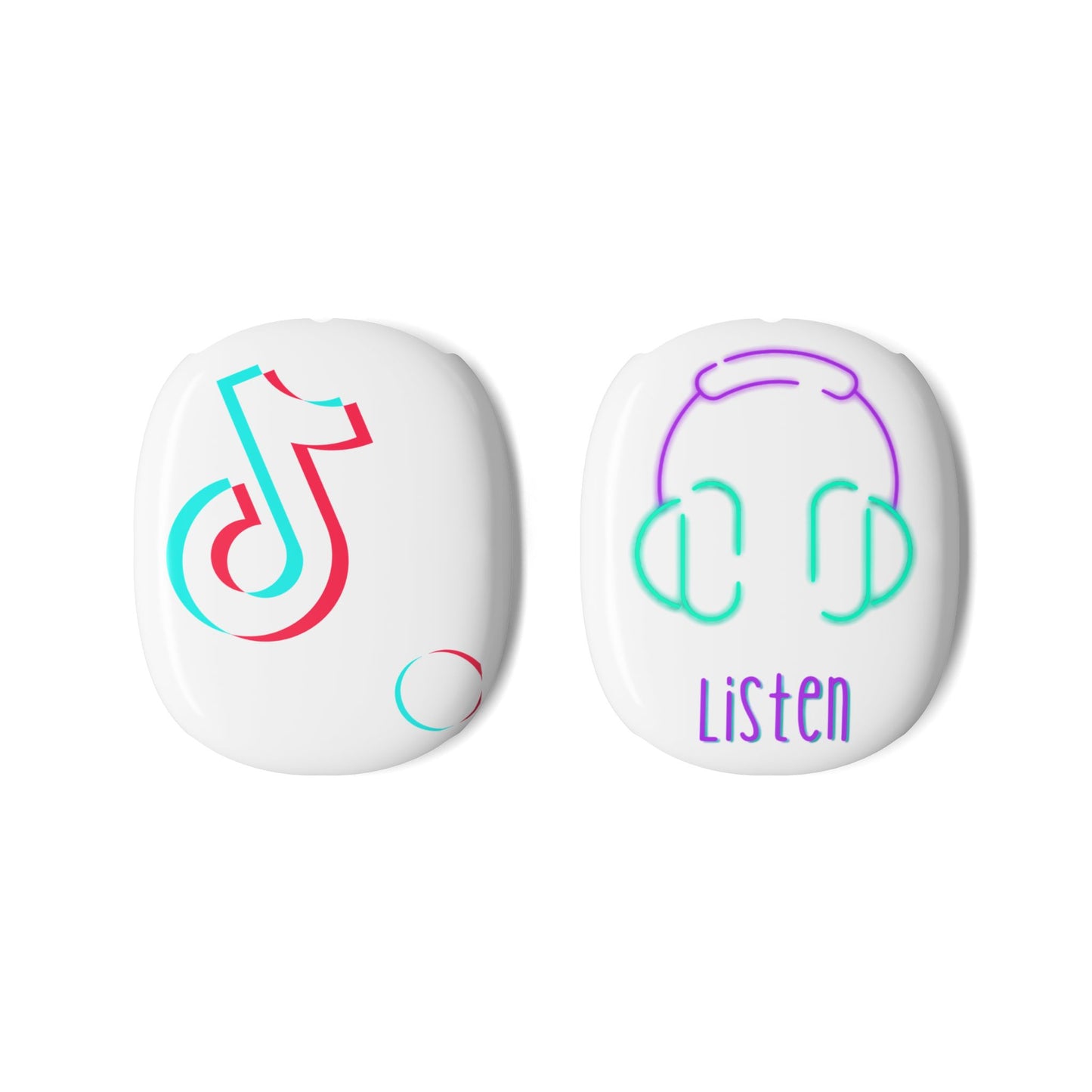 AirPods Max Shell Case — TikTok Logo & 'Listen' Pastel Headphone Covers