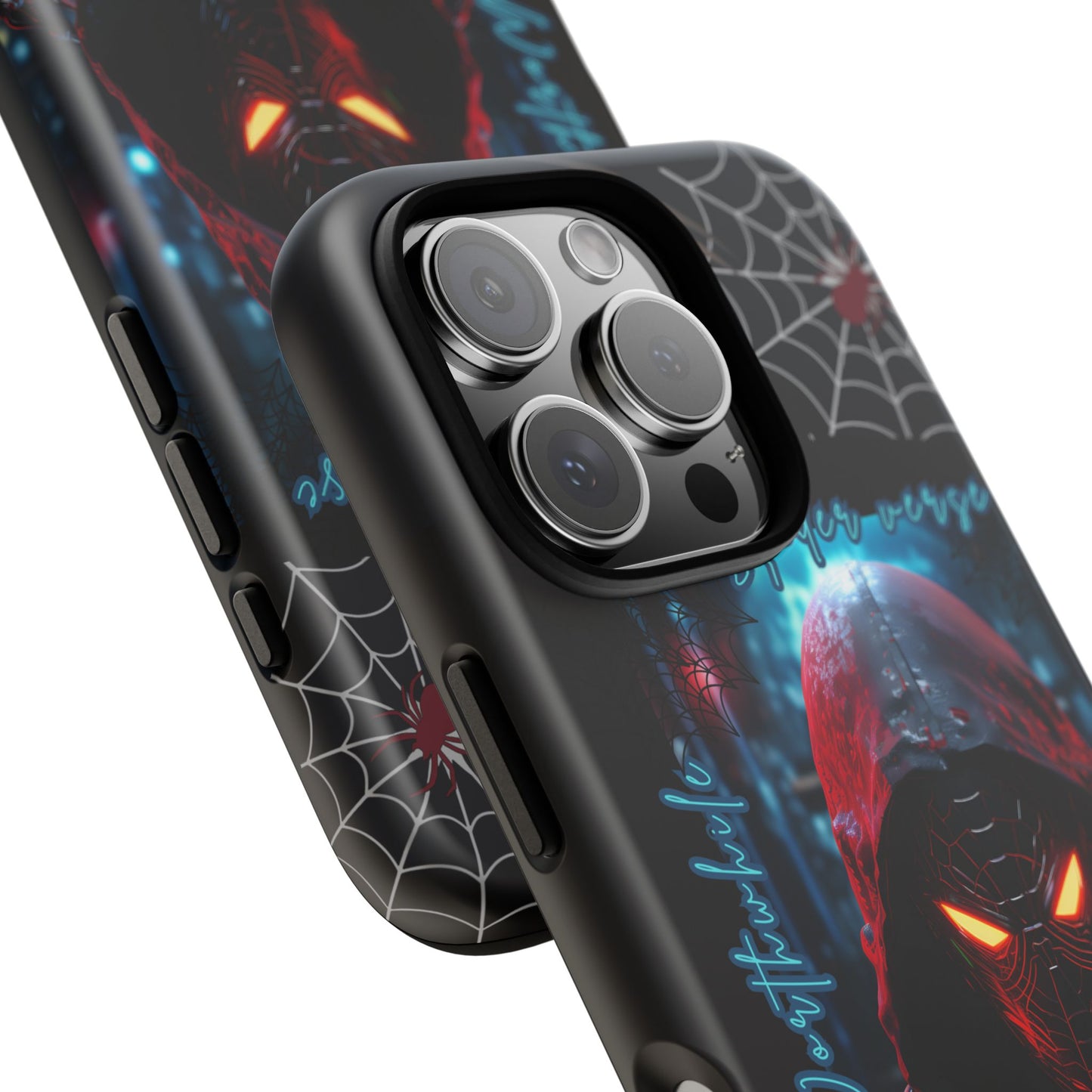 Spiderman Phone Case — Neon Hooded Skull Design "Spider verse"
