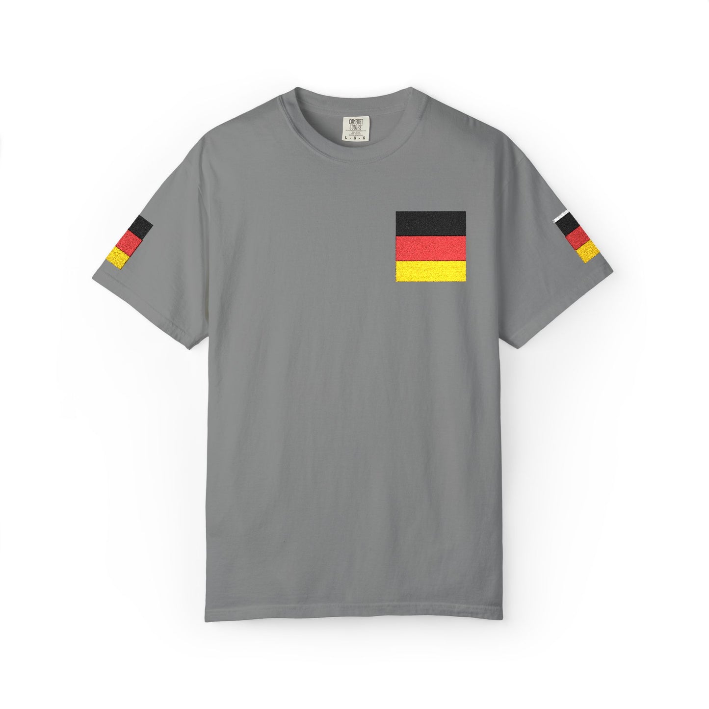 Germany Flag Pocket T-Shirt — German Pride Tee with Sleeve Flags
