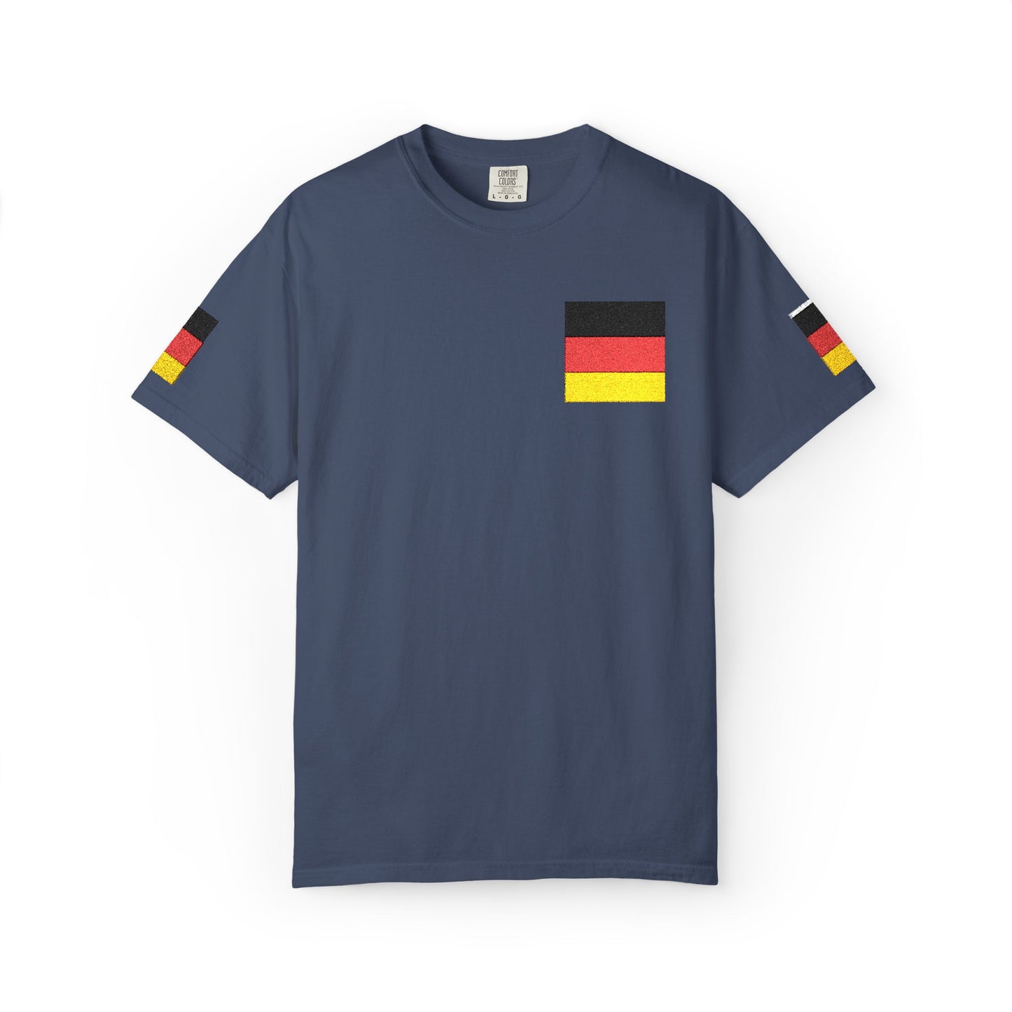Germany Flag Pocket T-Shirt — German Pride Tee with Sleeve Flags