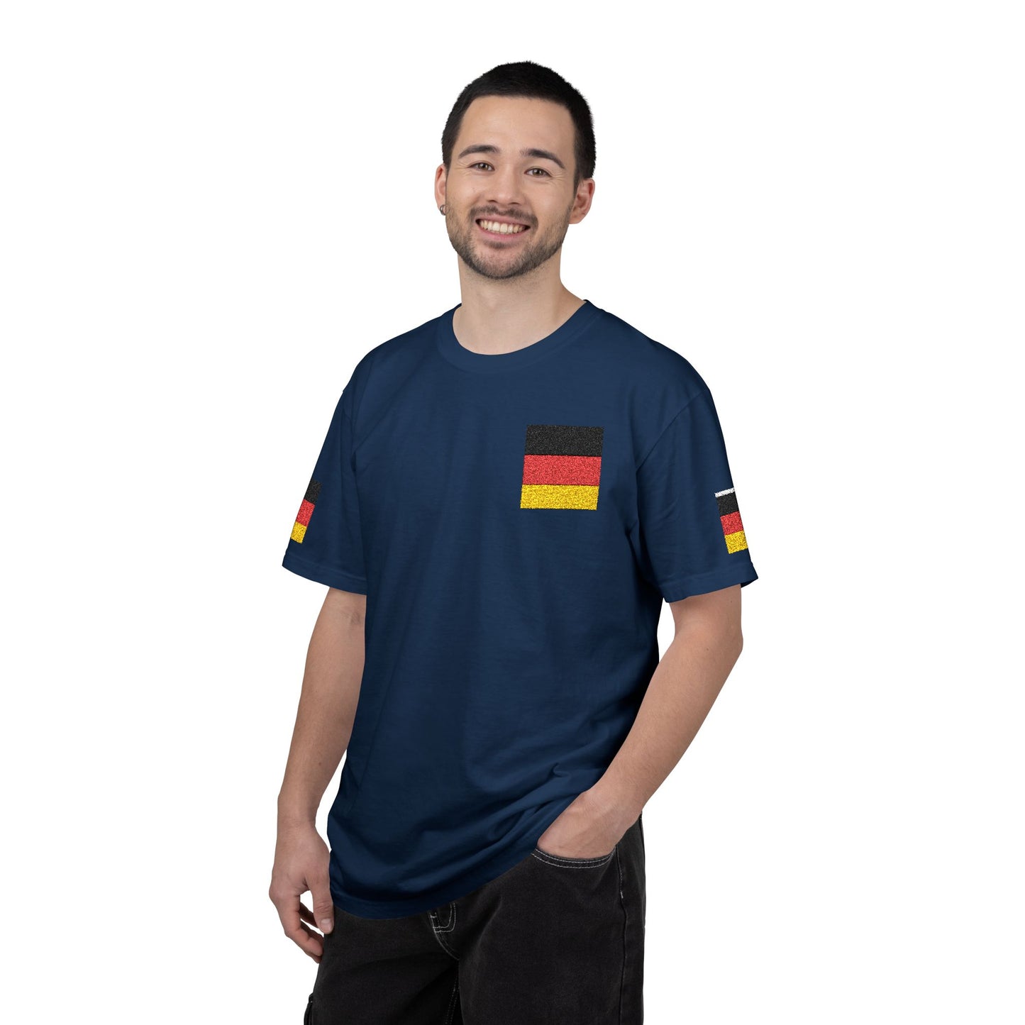 Germany Flag Pocket T-Shirt — German Pride Tee with Sleeve Flags