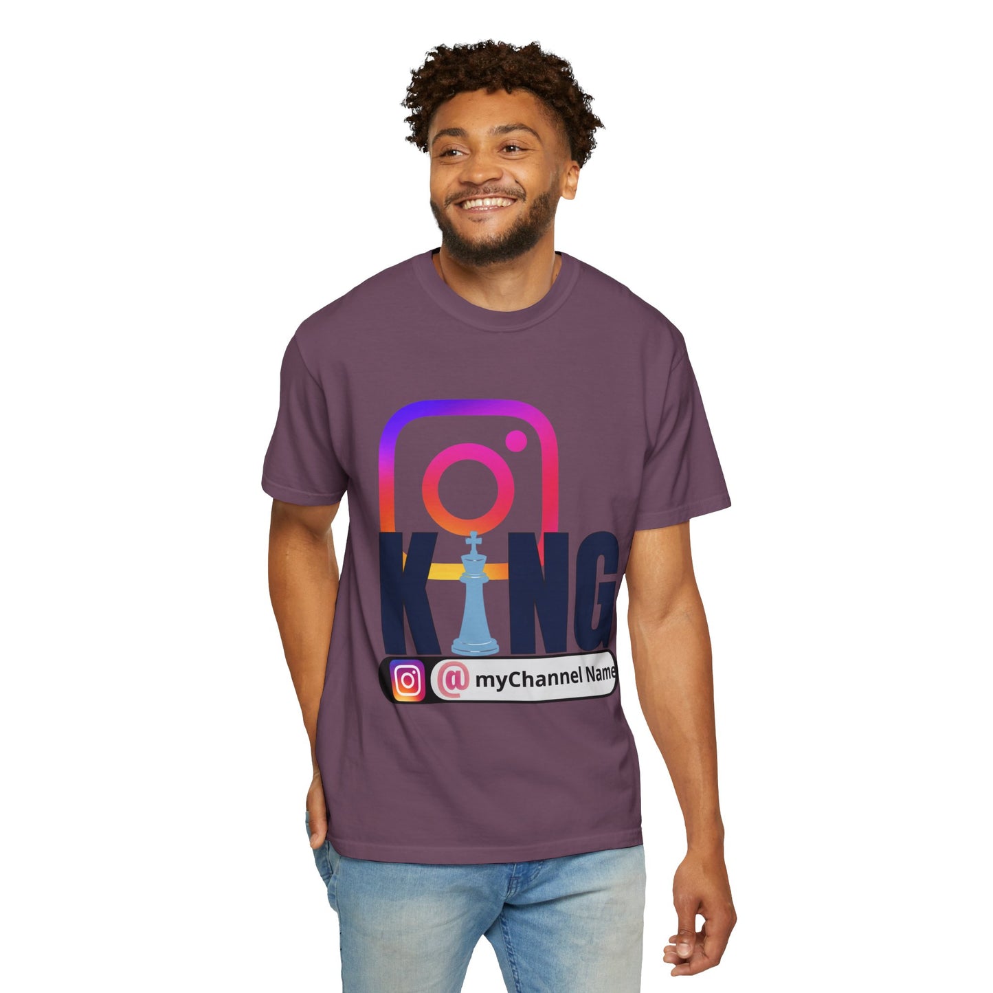 Instagram King T-Shirt — Custom @myChannel Name Social Media Tee