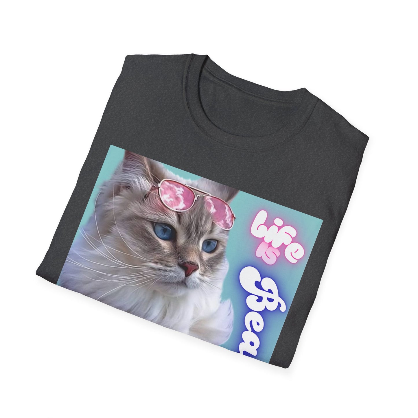 Life Is Beautiful Cat T-Shirt — Inspirational Cat Graphic Tee