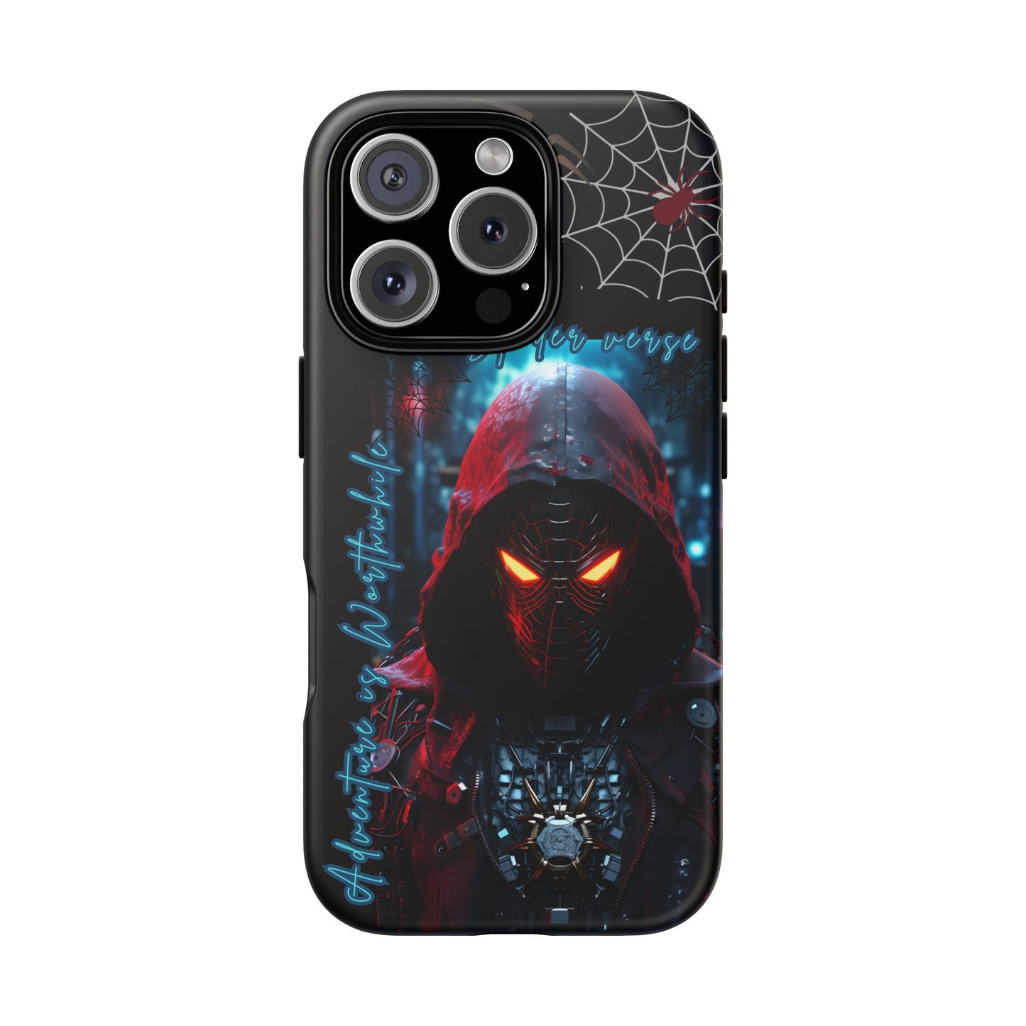 Spiderman Phone Case — Neon Hooded Skull Design "Spider verse"