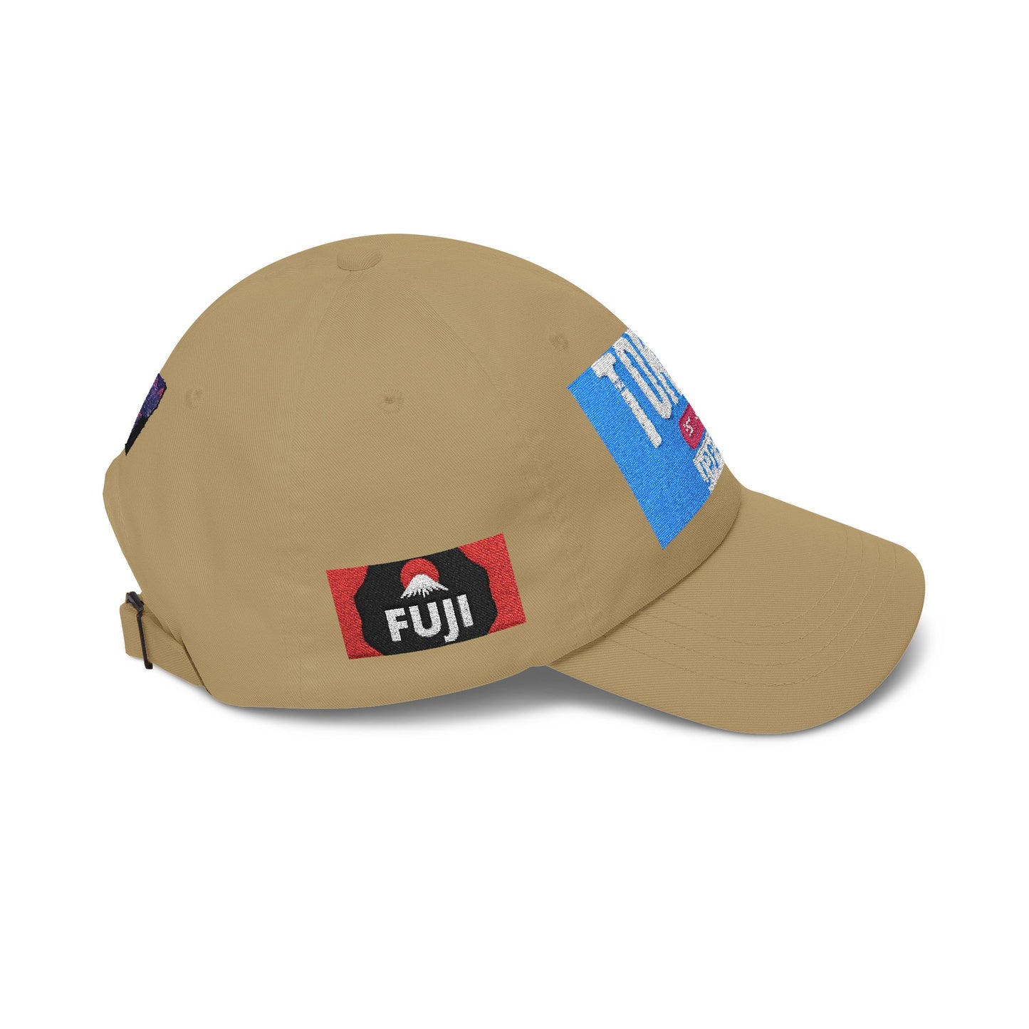 Tokyo Retro Patch Dad Cap – White Embroidered Travel Baseball Hat