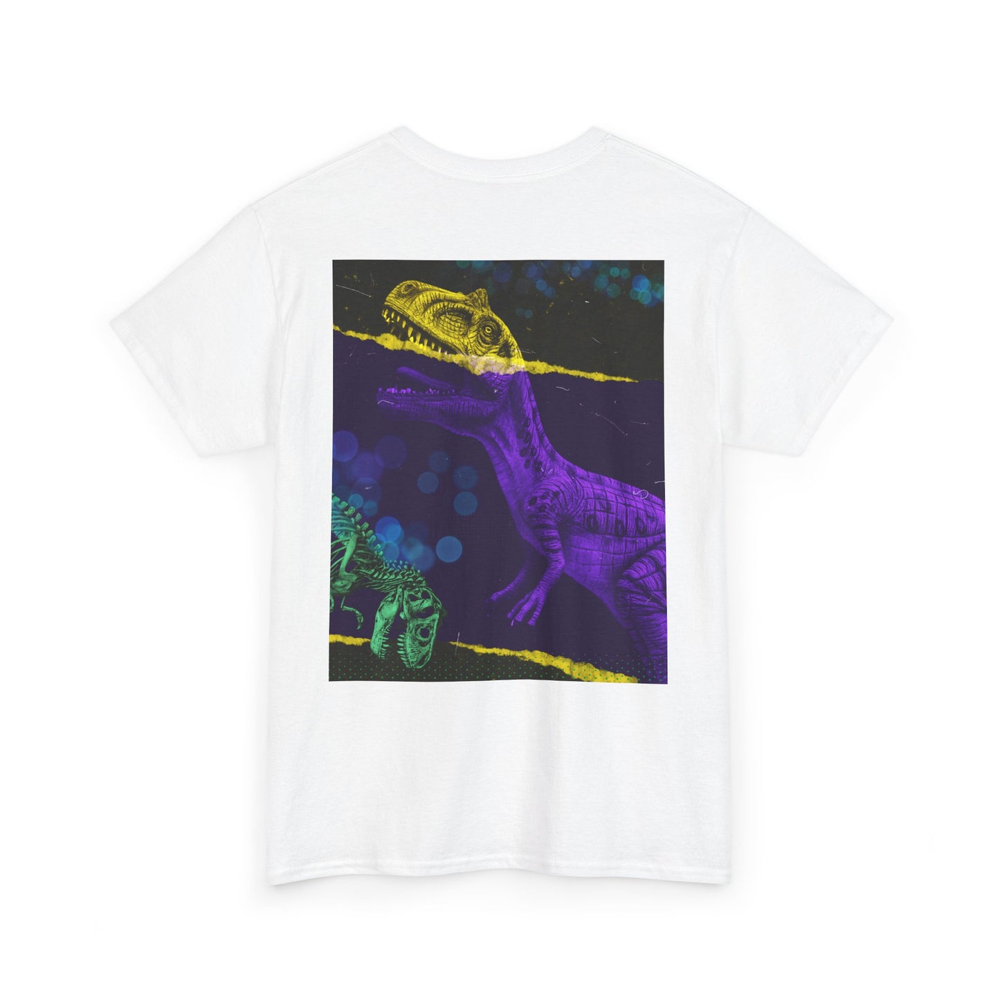Dinosaur Graphic Tee — Retro Neon T-Rex & Skeleton Shirt