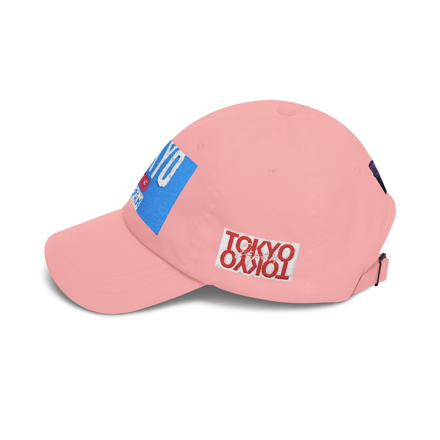 Tokyo Retro Patch Dad Cap – White Embroidered Travel Baseball Hat