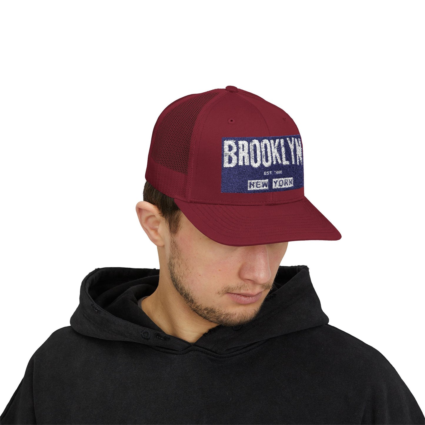 Brooklyn Trucker Cap – Vintage Sequin Patch Snapback