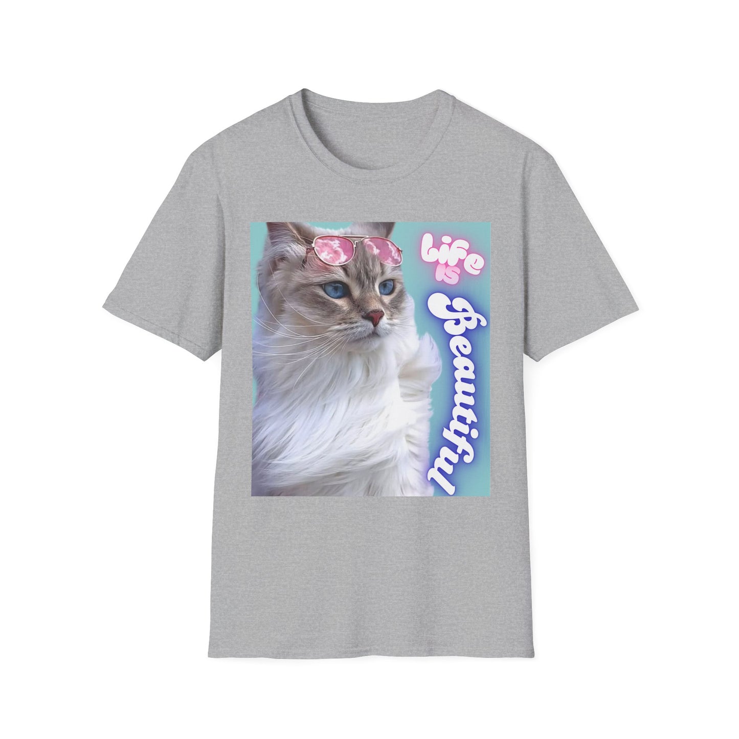 Life Is Beautiful Cat T-Shirt — Inspirational Cat Graphic Tee