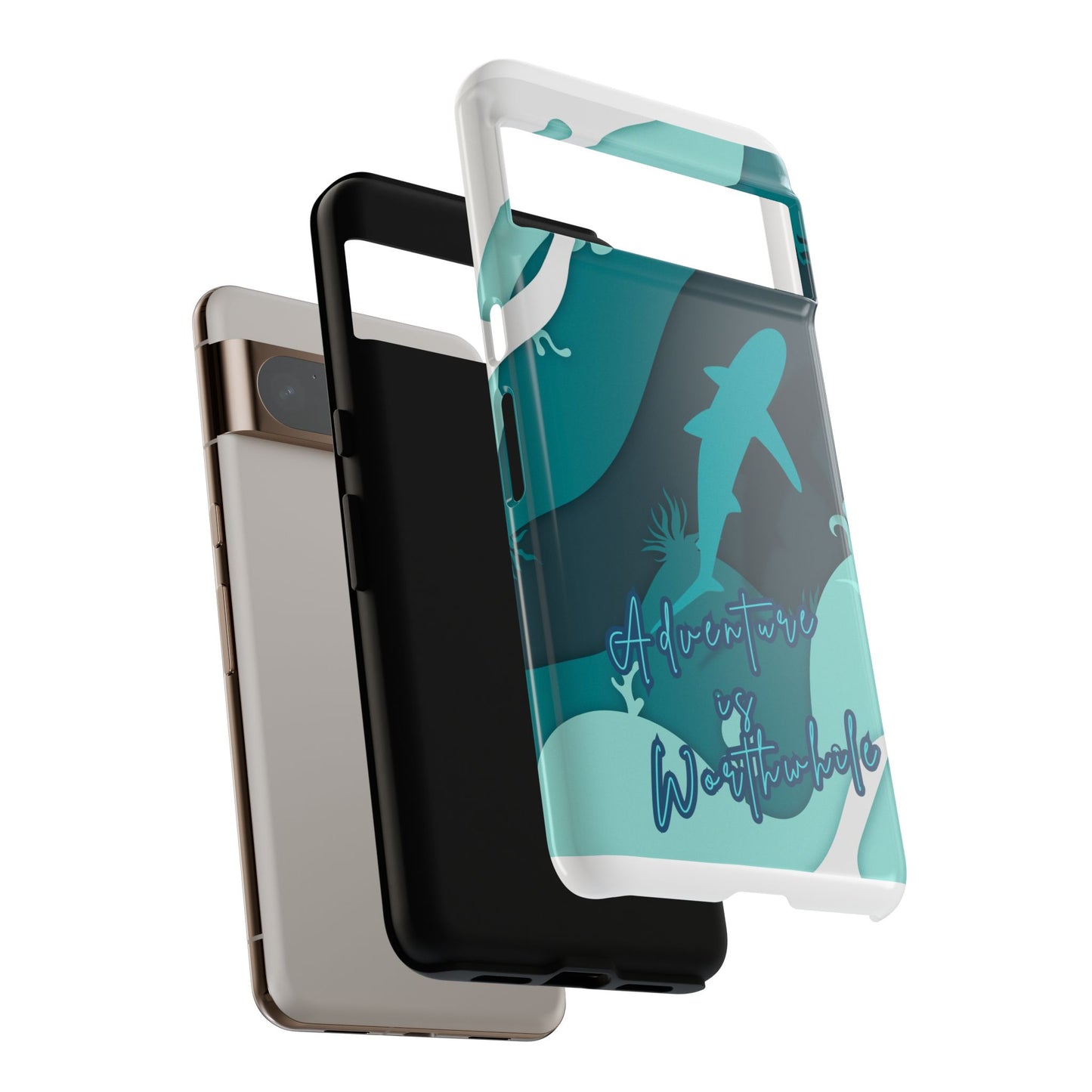 Blue Ocean Phone Case - "Adventure is Worthwhile" Teal Protective Cover