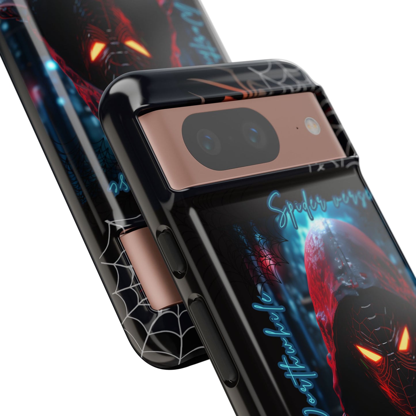 Spiderman Phone Case — Neon Hooded Skull Design "Spider verse"