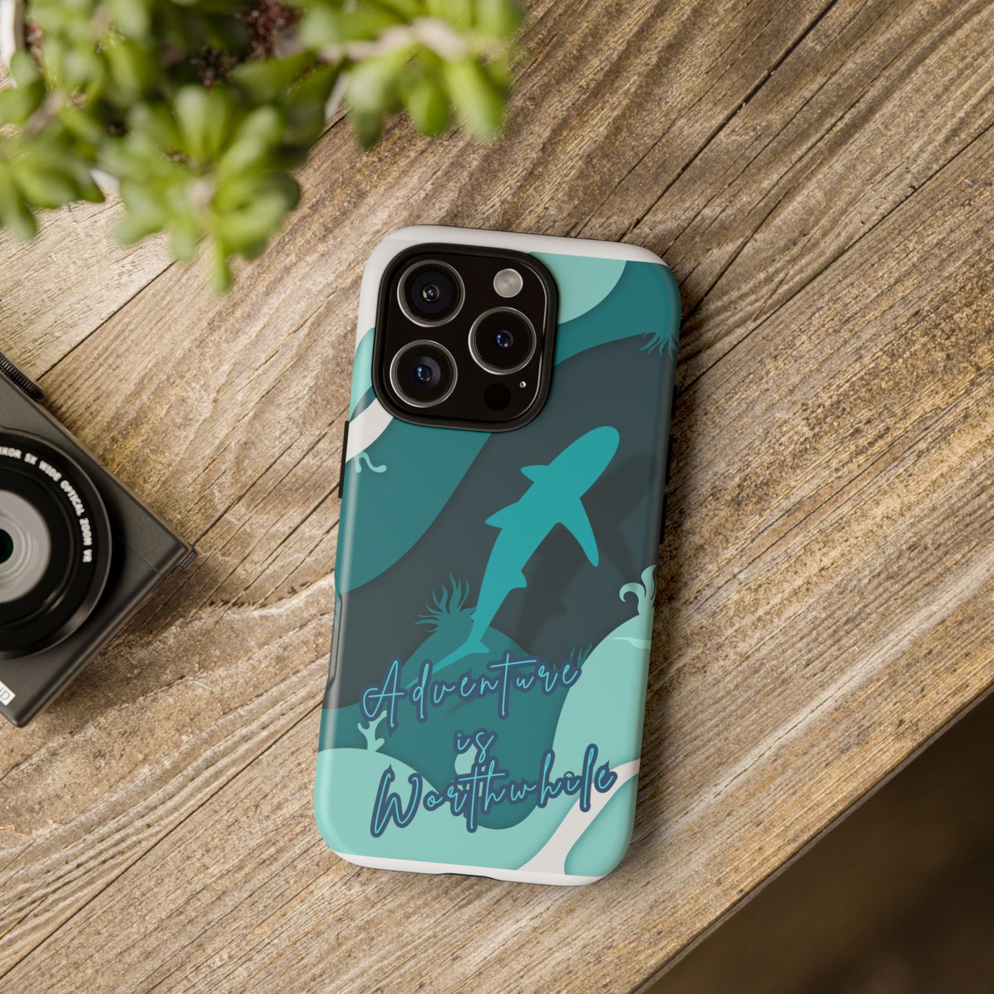 Blue Ocean Phone Case - "Adventure is Worthwhile" Teal Protective Cover