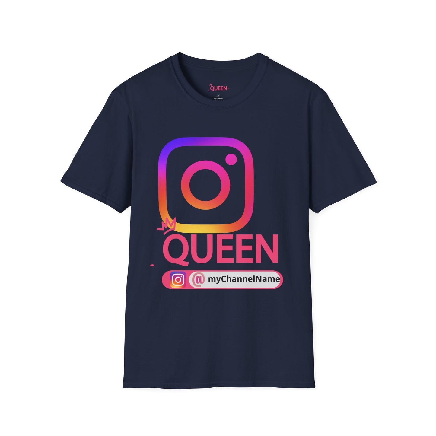 Instagram Queen T-Shirt — "Queen" Social Media Tee with Custom @handle