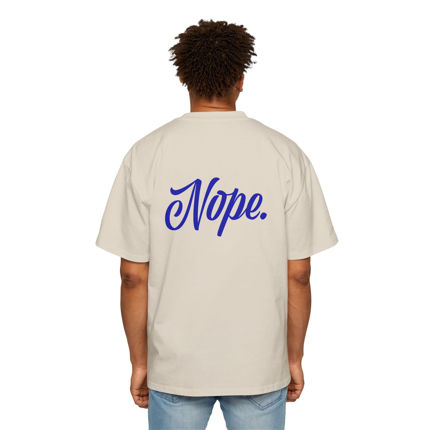 Oversized Tee — 'New York' Front & 'Nope.' Script Back Graphic Shirt