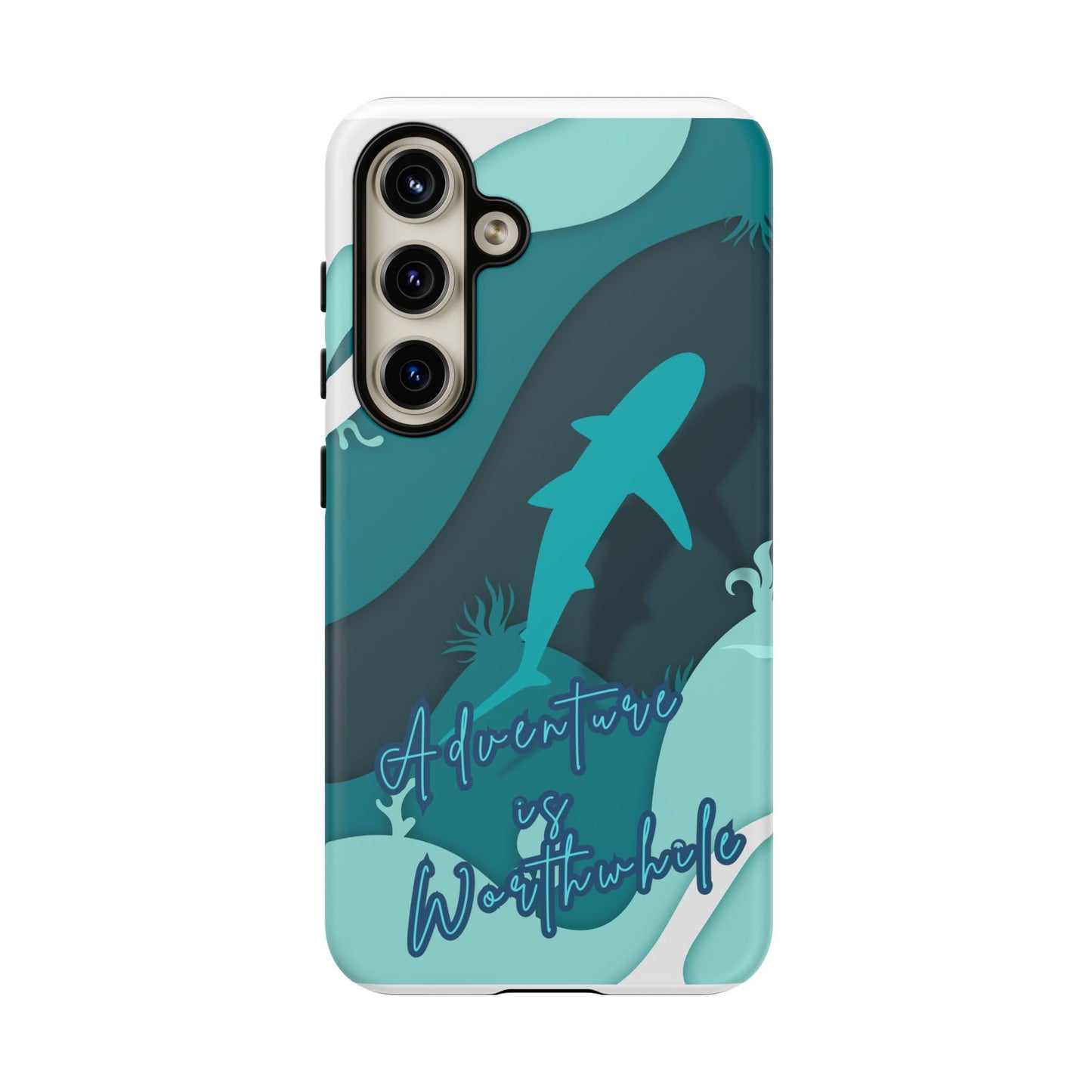 Blue Ocean Phone Case - "Adventure is Worthwhile" Teal Protective Cover