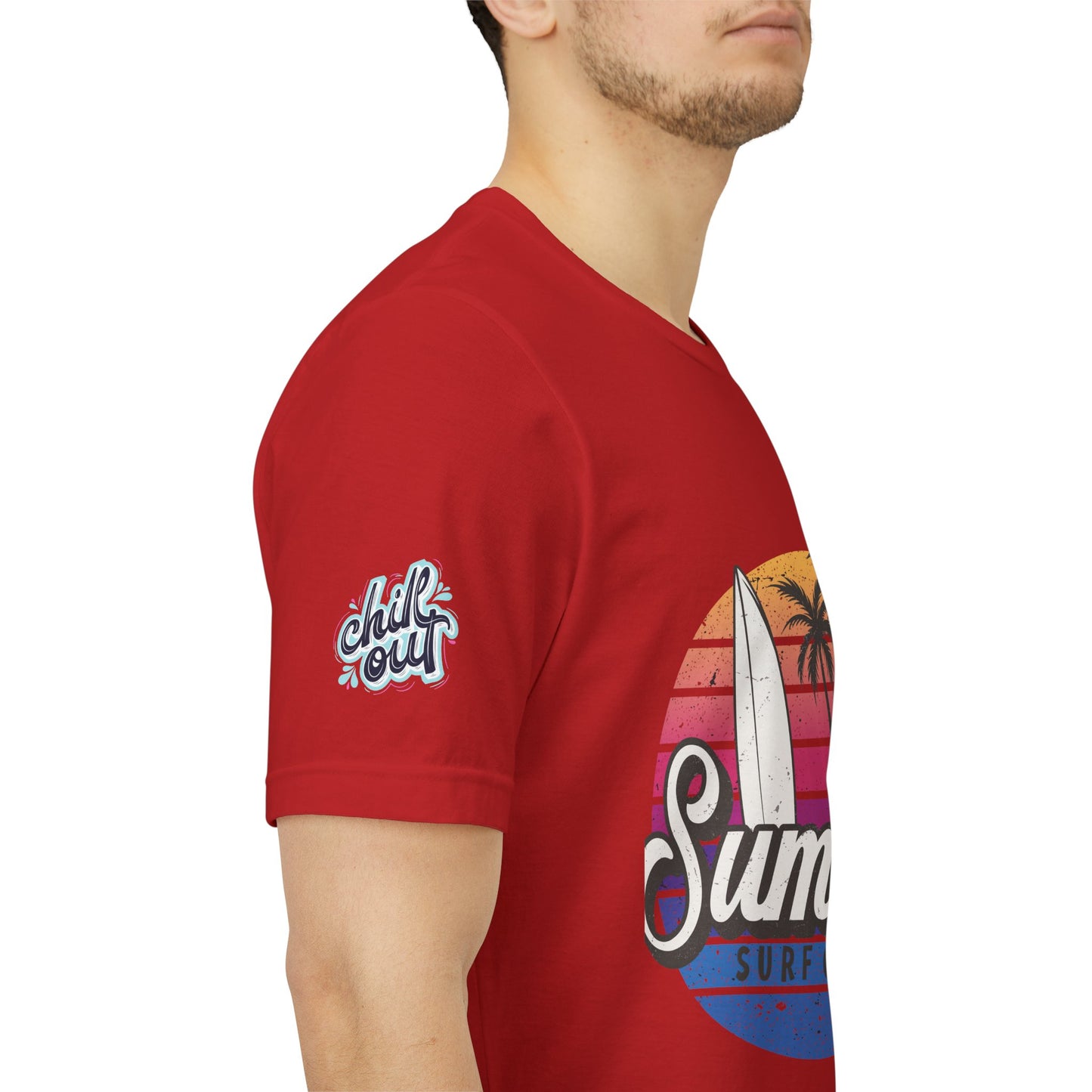 Summer Surf Tee – “Here Comes The Sun” Vintage Surfboard & Palm Graphic T-Shirt