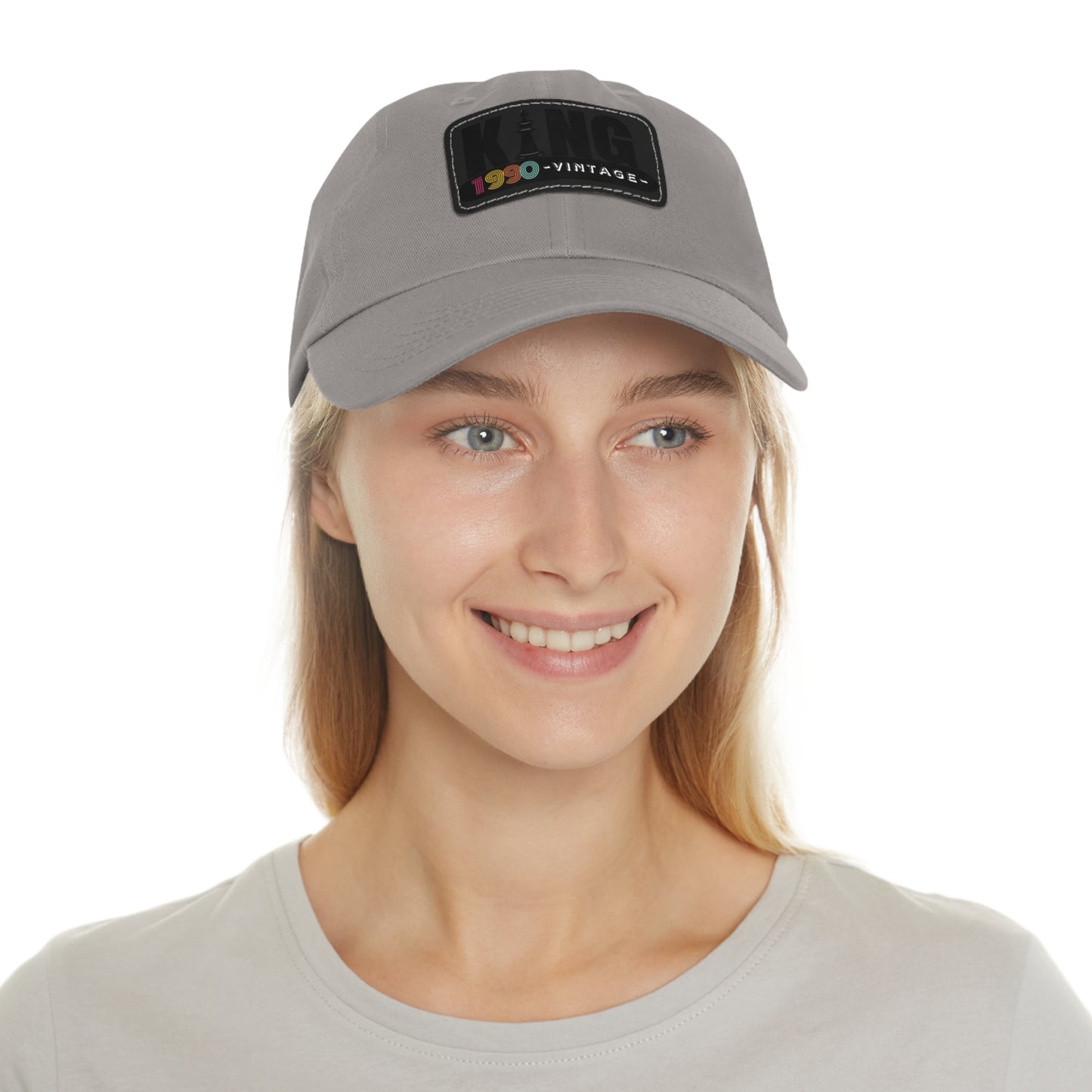 King 1990 Vintage Leather Patch Dad Hat