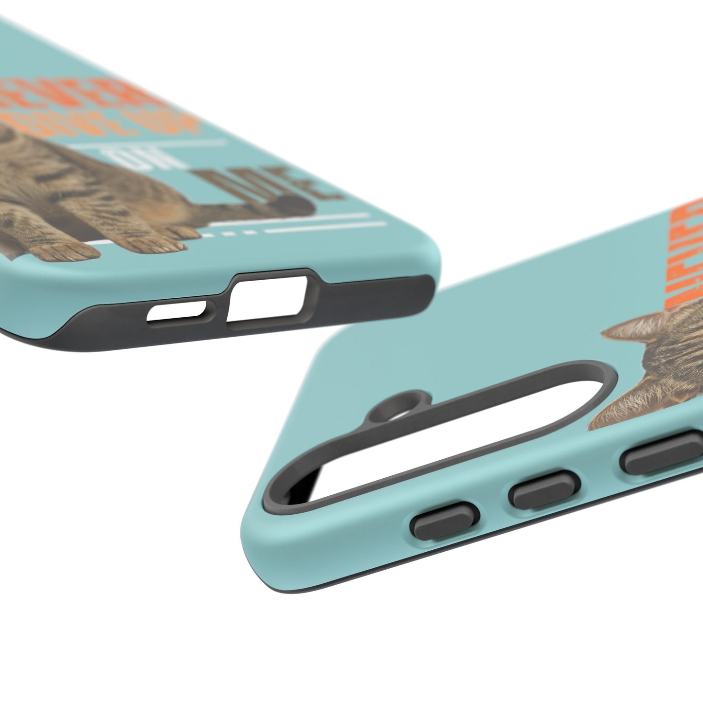 Cat Phone Case — "Never Give Up On Me" Inspirational Protective Case
