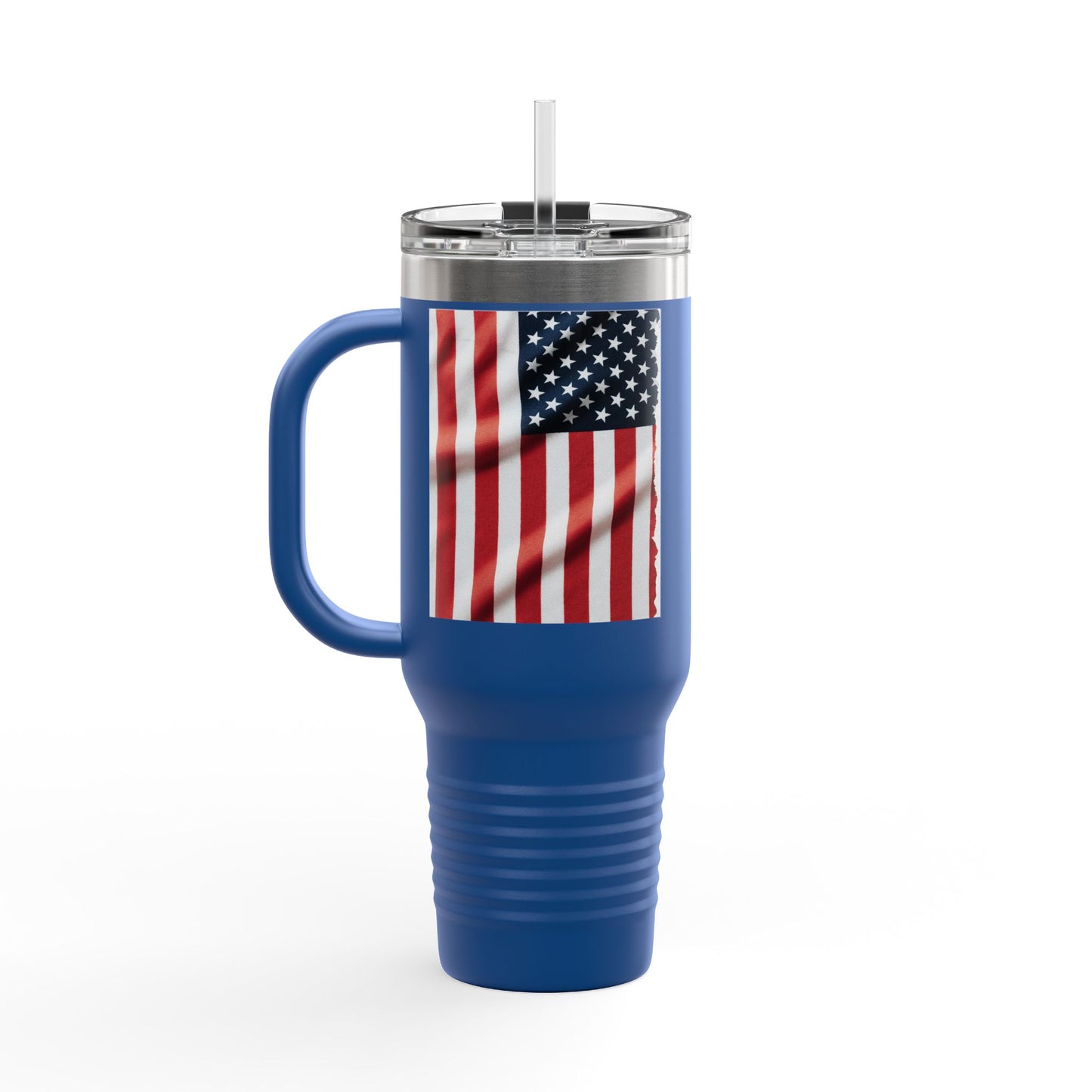 40oz Insulated Travel Mug — American Flag Patriotic Stainless Steel Tumbler