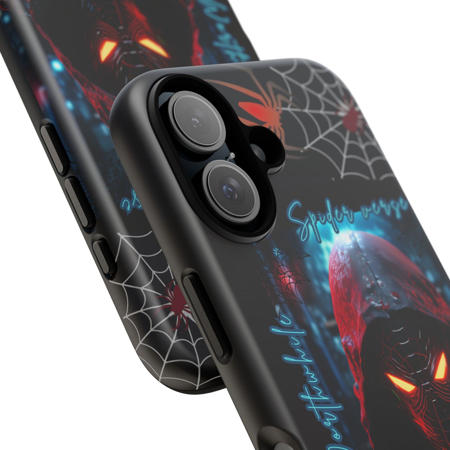 Spiderman Phone Case — Neon Hooded Skull Design "Spider verse"