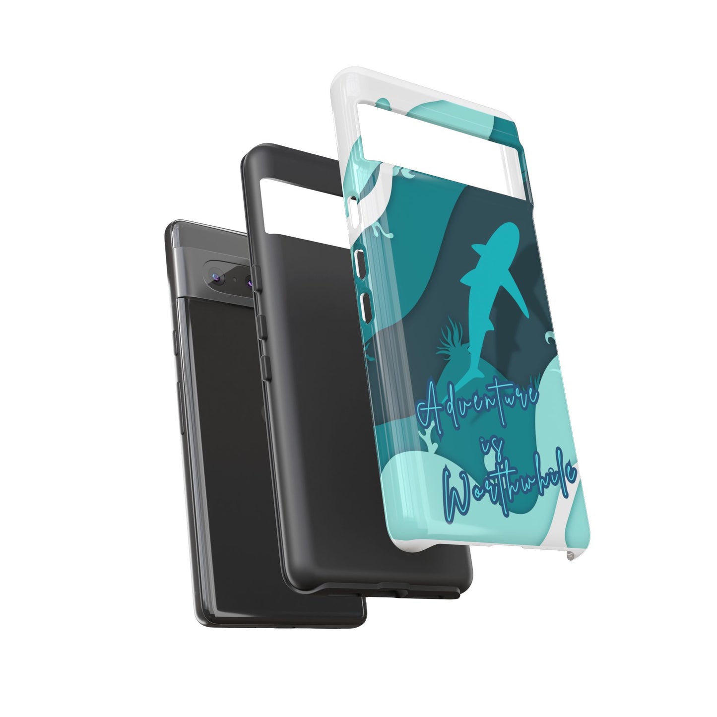 Blue Ocean Phone Case - "Adventure is Worthwhile" Teal Protective Cover