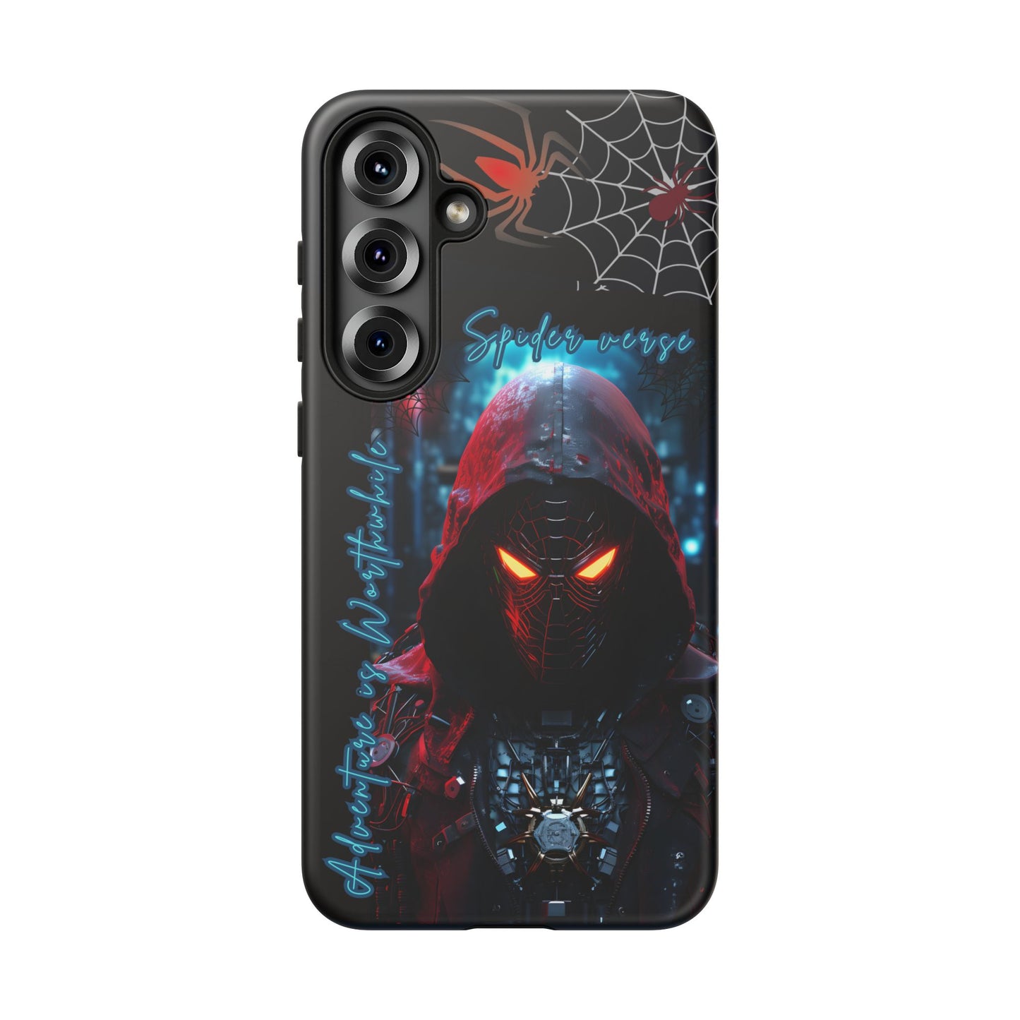 Spiderman Phone Case — Neon Hooded Skull Design "Spider verse"