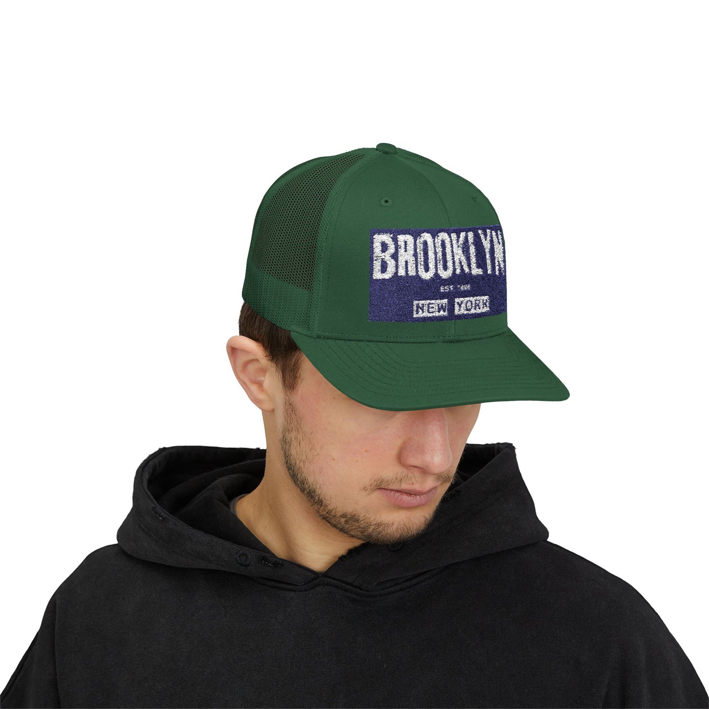 Brooklyn Trucker Cap – Vintage Sequin Patch Snapback
