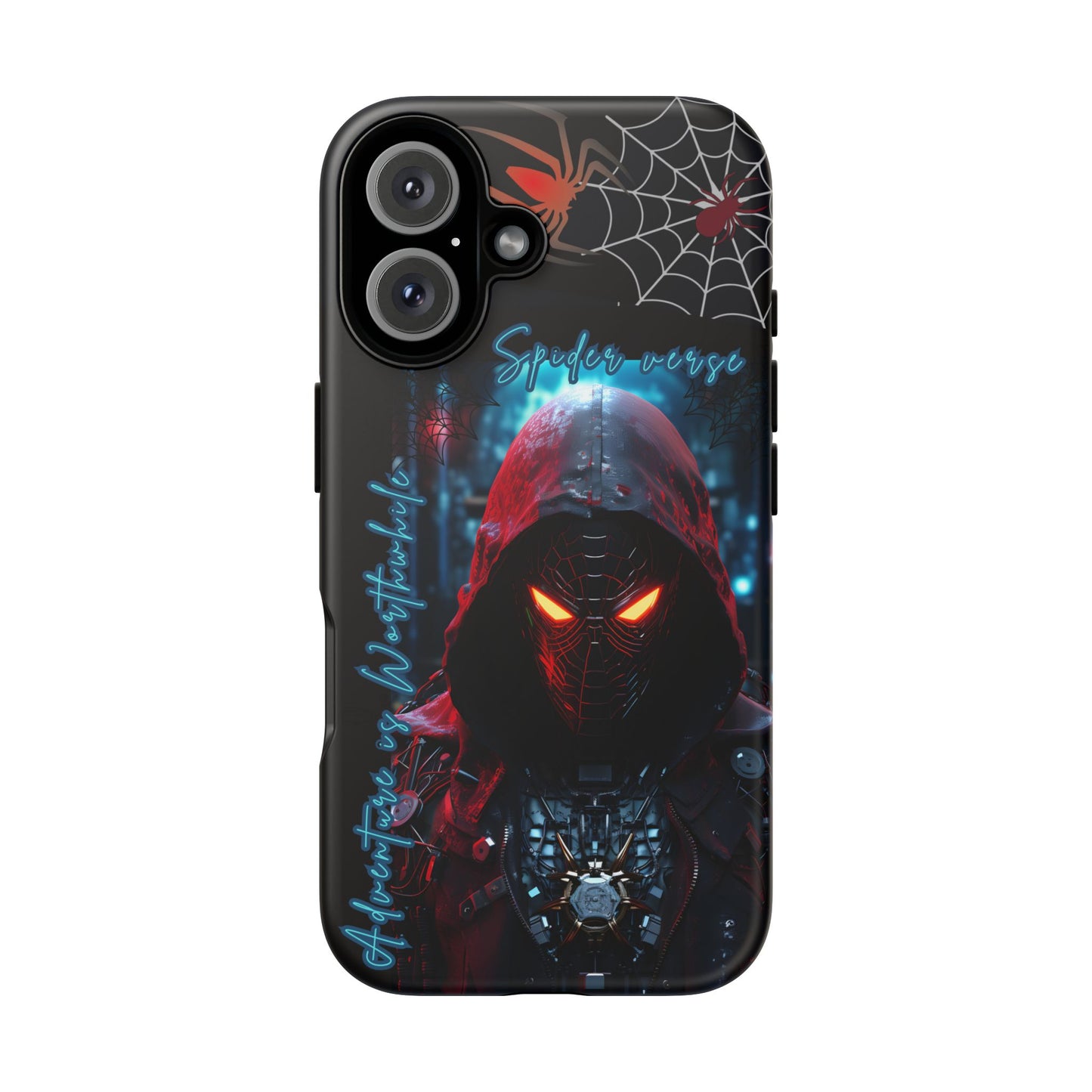Spiderman Phone Case — Neon Hooded Skull Design "Spider verse"