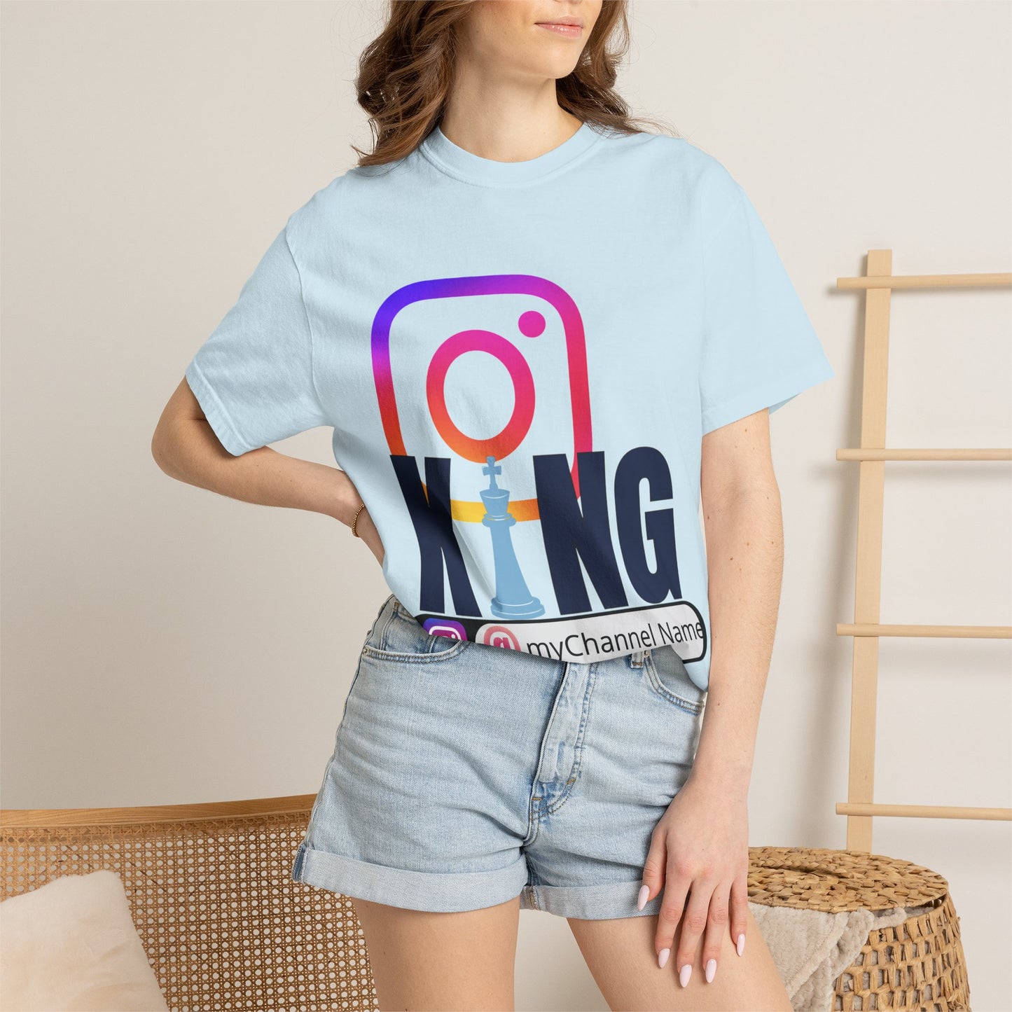 Instagram King T-Shirt — Custom @myChannel Name Social Media Tee