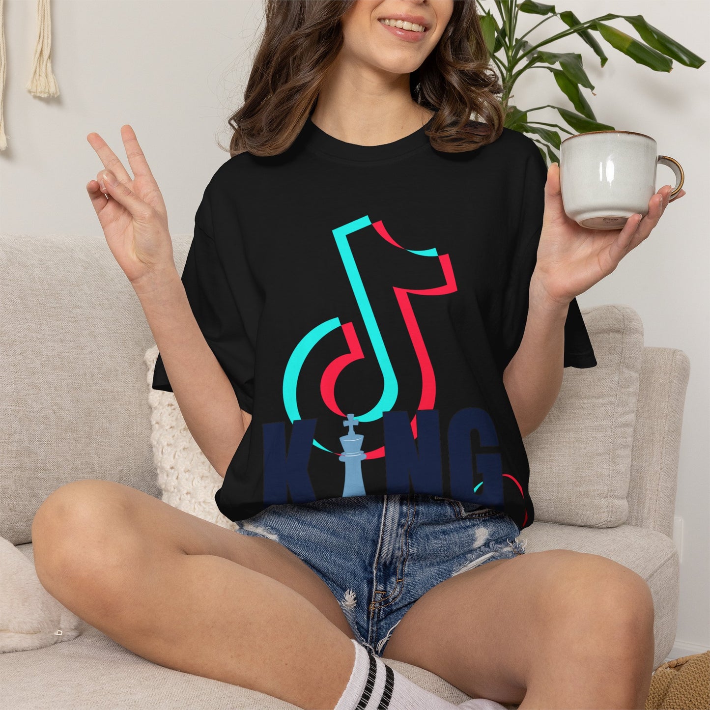 TikTok King T-Shirt — Custom Channel Name Music Tee Tiktok custom Name Tee