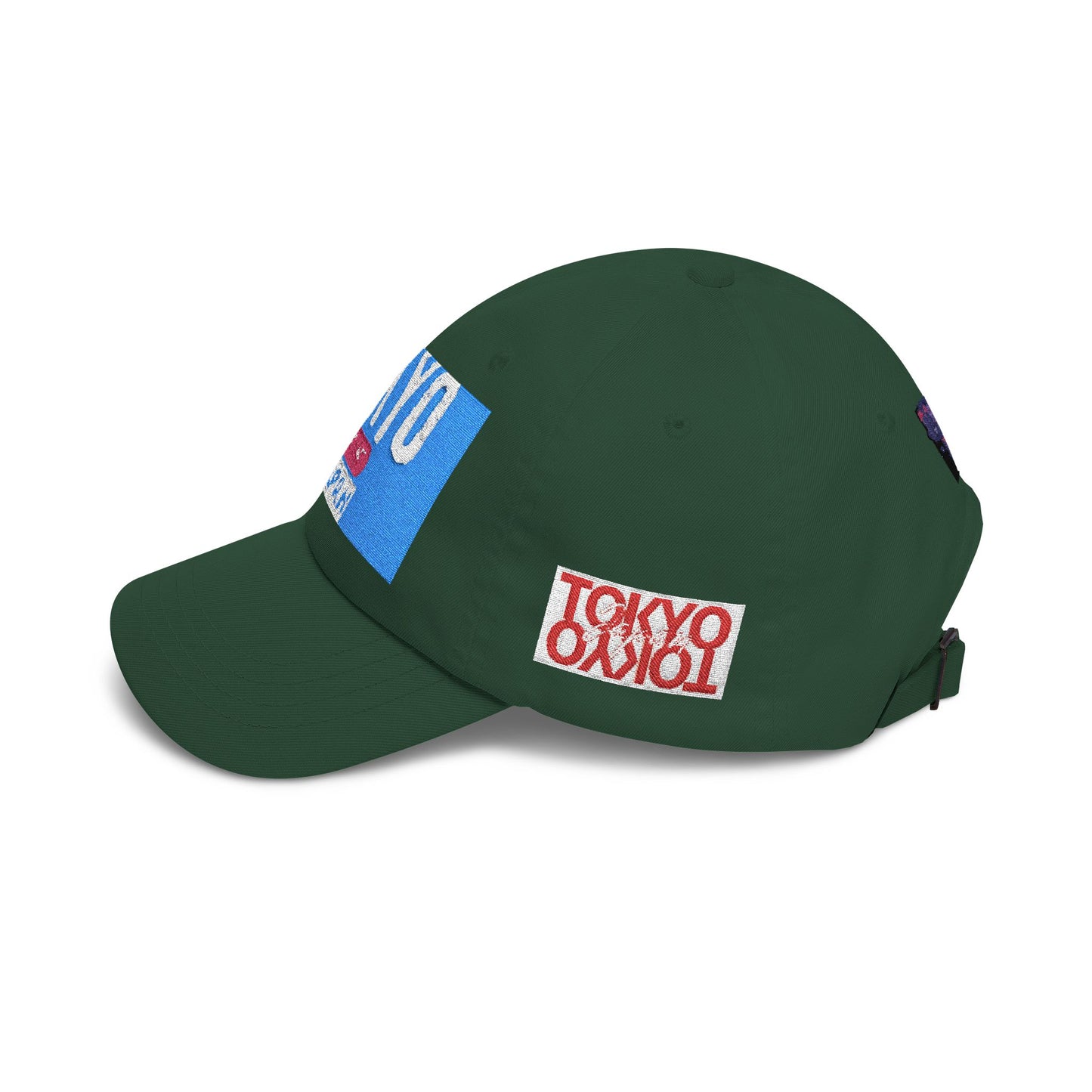 Tokyo Retro Patch Dad Cap – White Embroidered Travel Baseball Hat